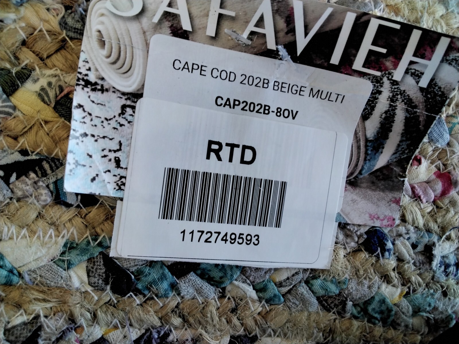 BEIG / MULTI 7′-6″ X 9′-6″ Oval Spot on Rug Reduced Price 1172749593 CAP202B-8OV