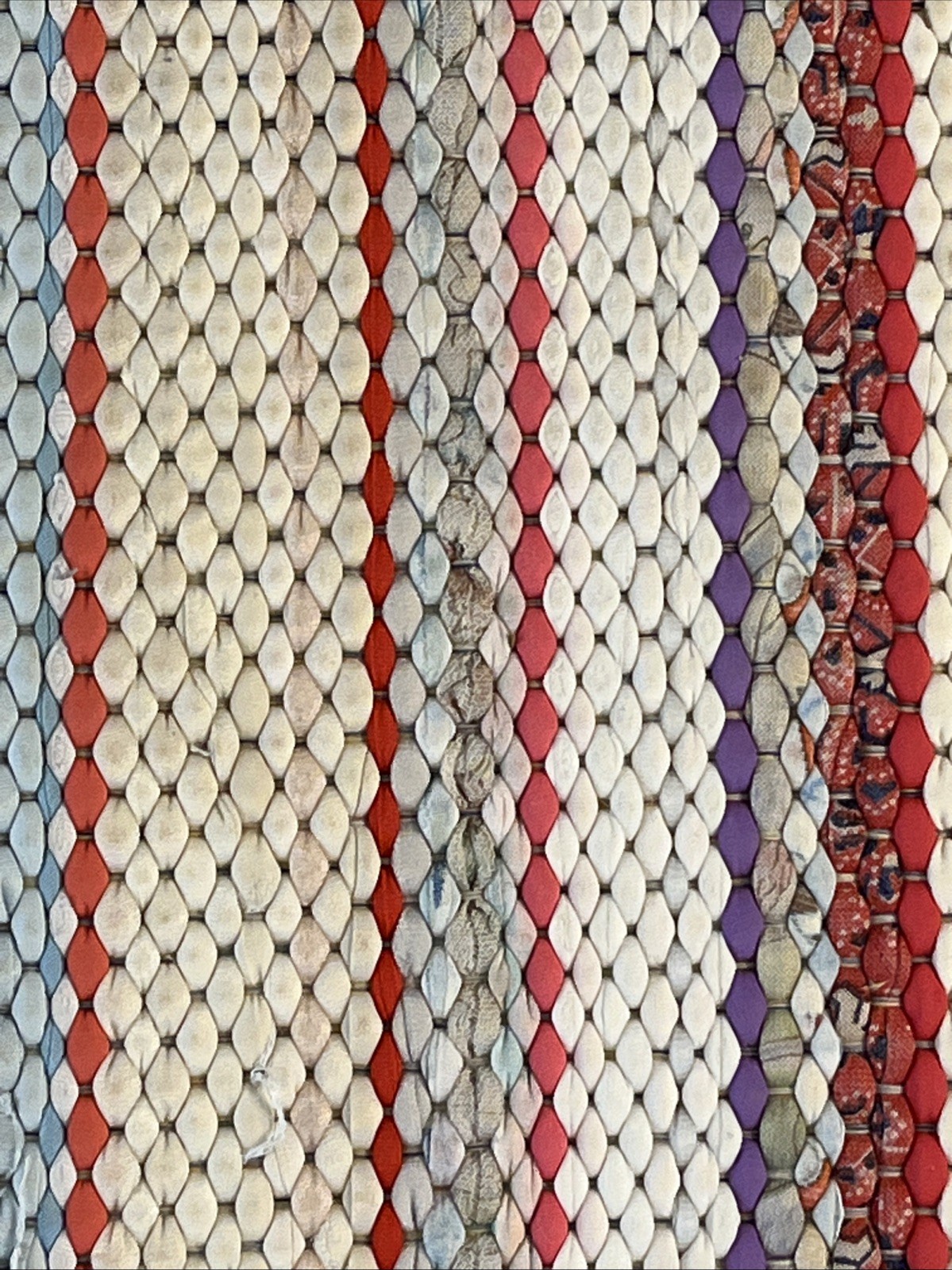 VTG Cotton Rag Throw Rug 39 x 24 Inches Pastel W Multi-Color Accents Hand Woven