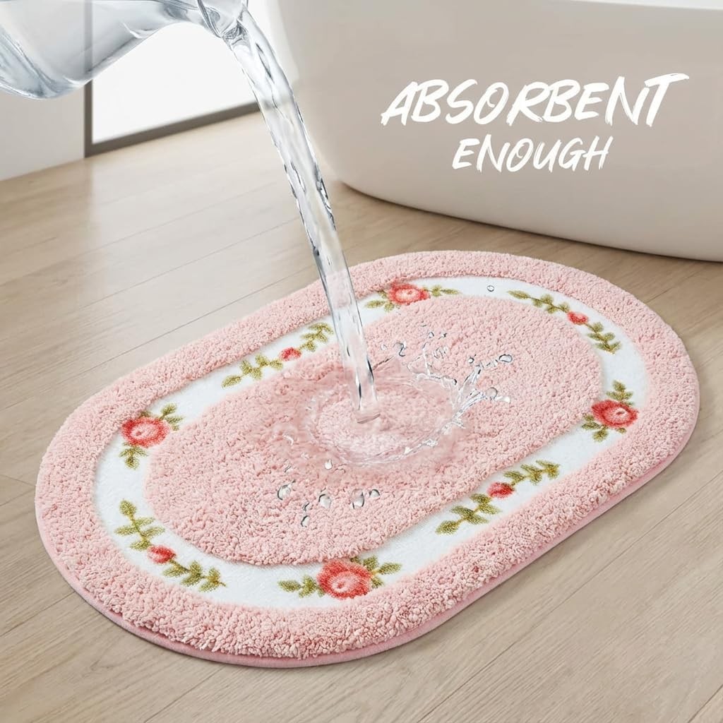 Bathroom Rugs Romantic Rose Flower Shaggy Area Rugs for Living Room Bedroom