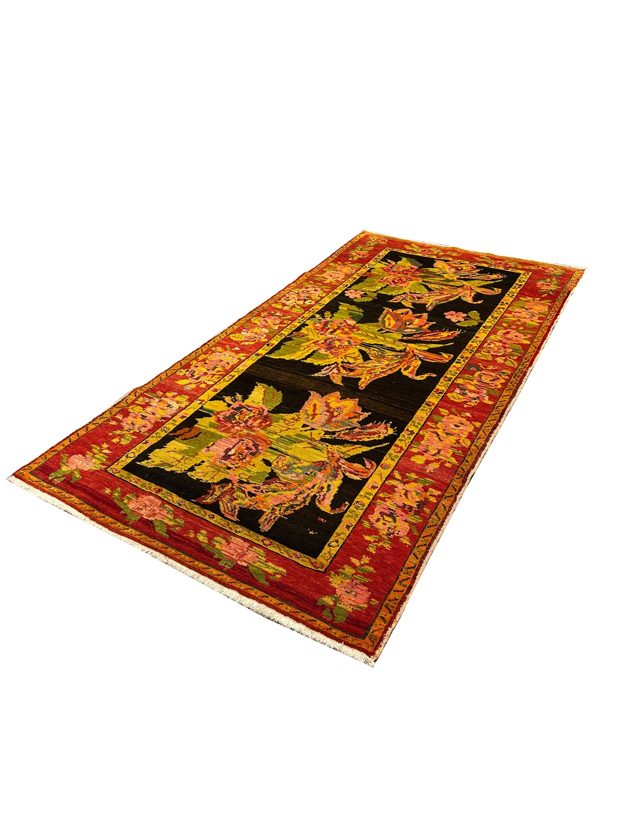 5′ x 9′ Antique Handmade Samarkand Azarbayjan Runner Rug #72982
