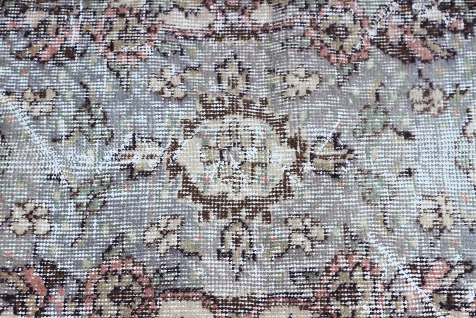 3,7×6,9 ft Area Turkish Rug, Brown Solid Vintage Rug