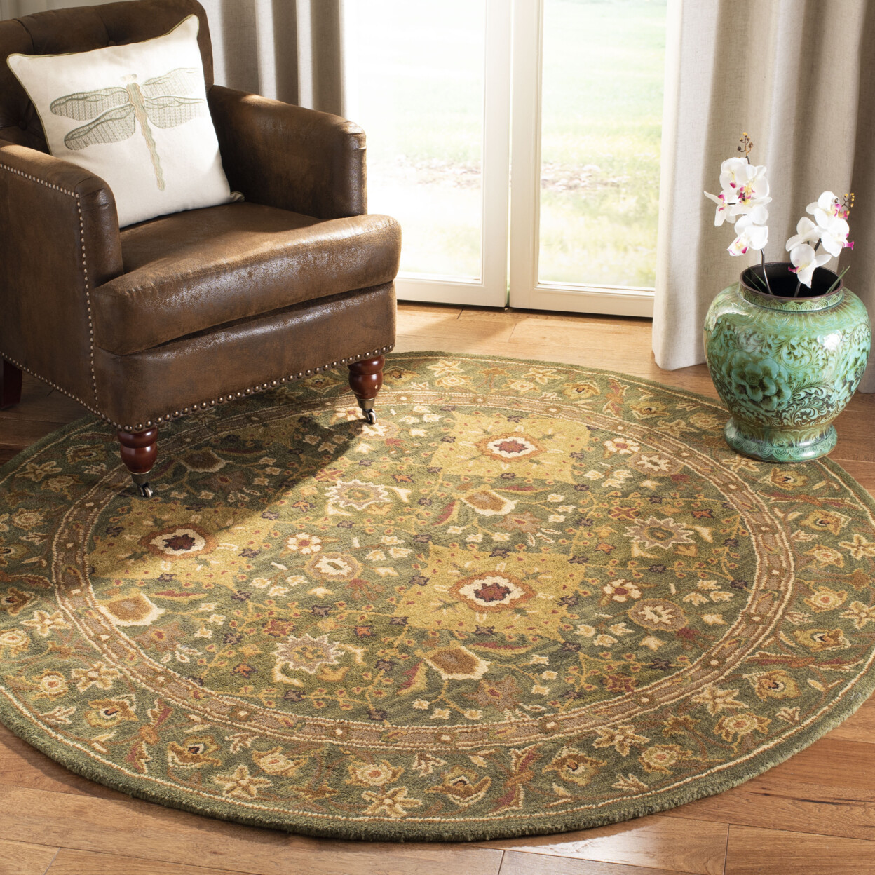 SAFAVIEH Antiquity Collection AT57C Handmade Olive Rug