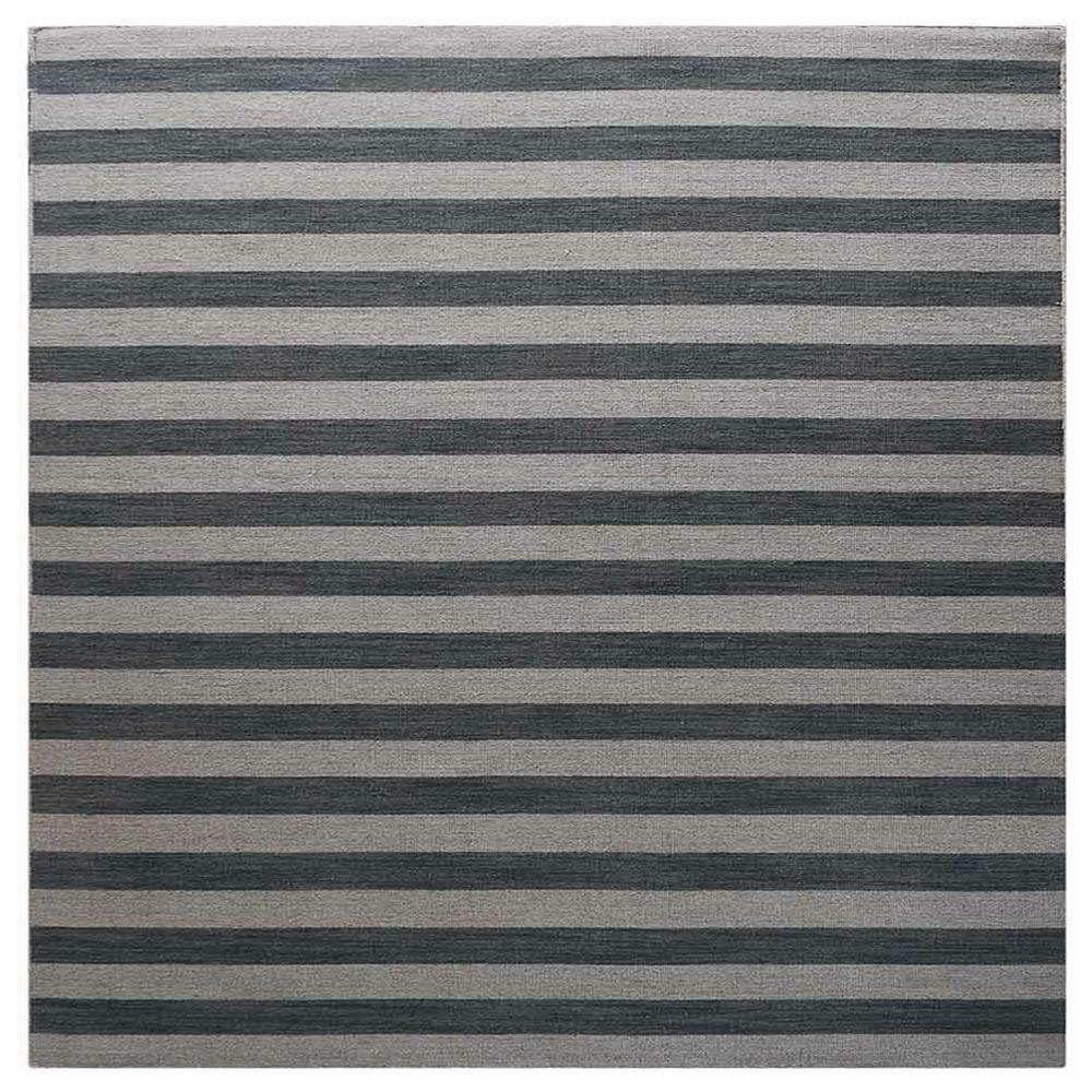 Hand Woven Flat Weave Kilim Wool Area Rug Contemporary Cream Silver BBH BBD0010