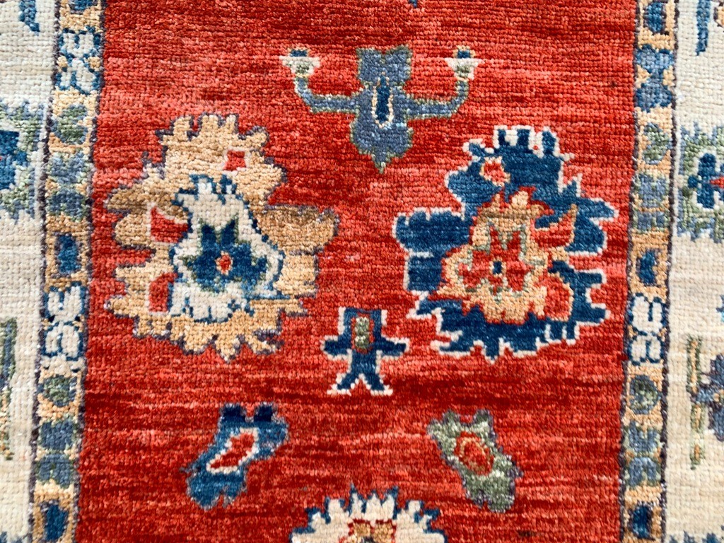 2×4 ft Afghan Kazak Rug Handmade Rugs Traditional Rug Oriental Medallion Rug
