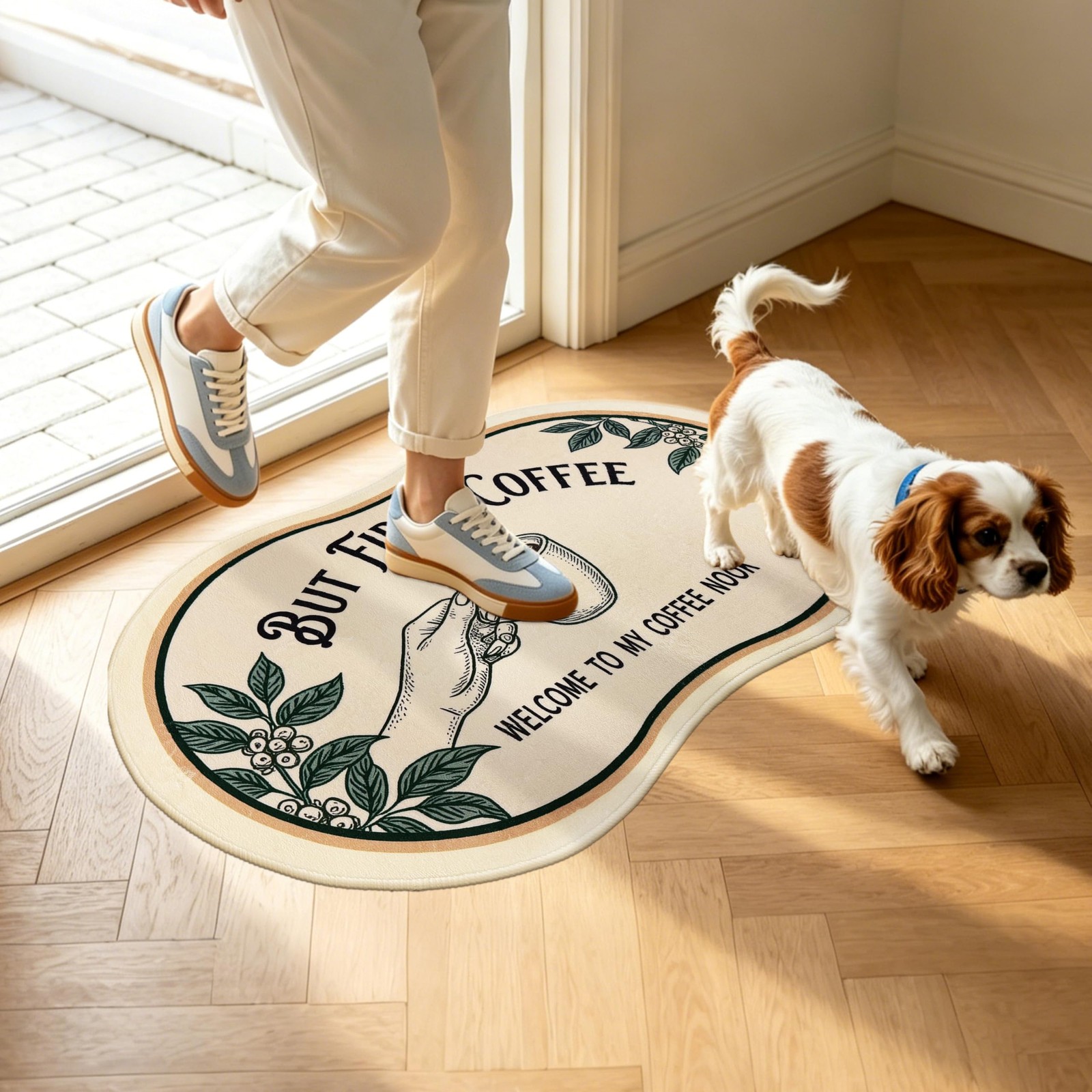 Coffee Kitchen Rug, 23″X31″ Washable Small Floor Mat TPR Non-Slip Backing Low…