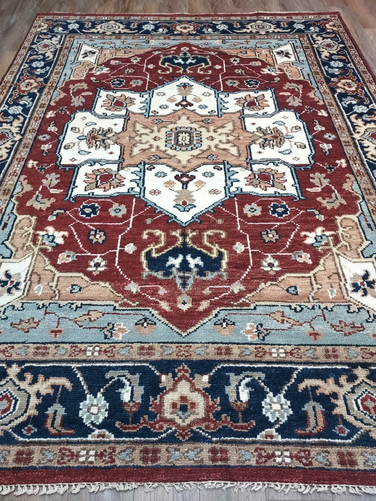 STUNNING 7.5×10 TURKISH SERAPI HERIZRUG,VIBRANT FRESH COLOR PALETTE MODERNSCHEME