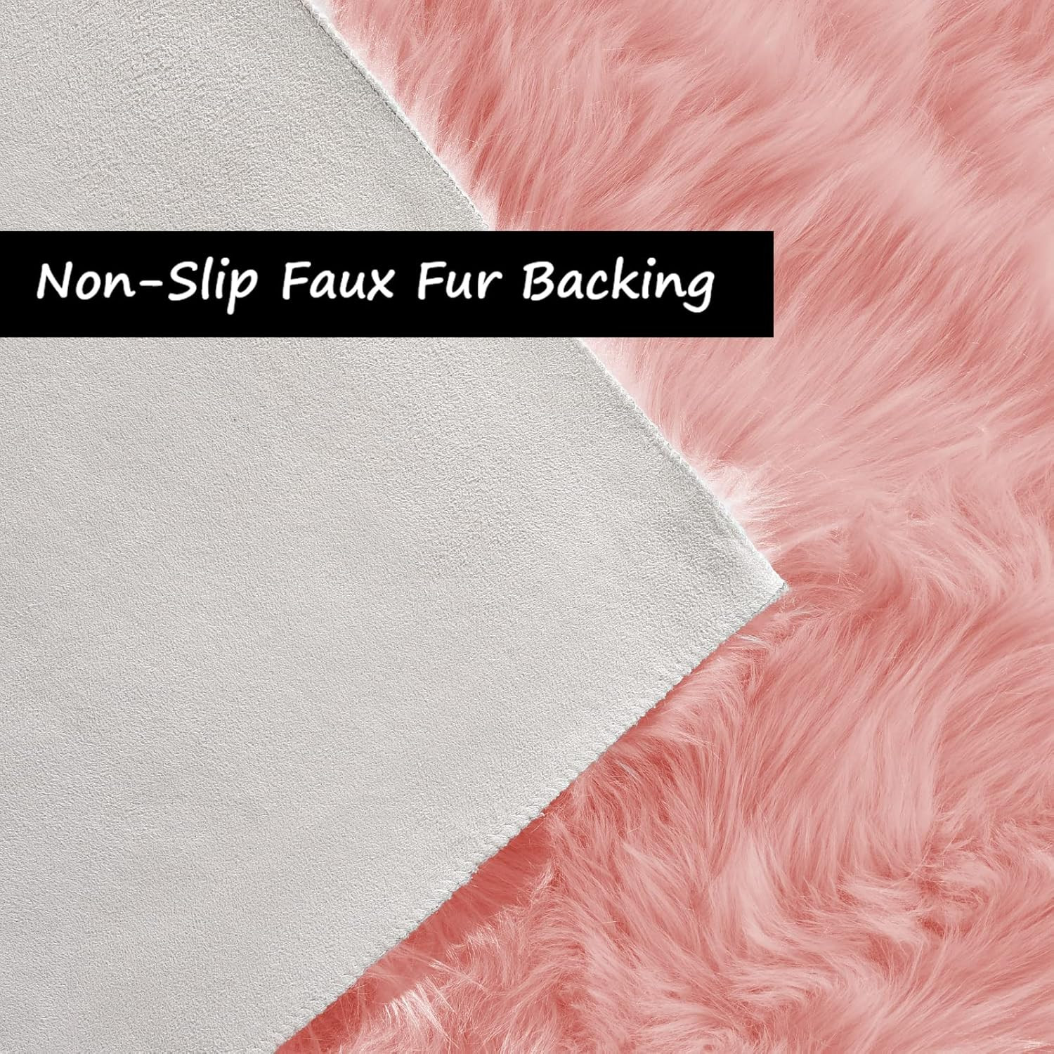 Pink Fur Rug for Bedroom Sheepskin Rug 2X6 Fluffy Runner Rug Dorm Fuzzy Furry Cu