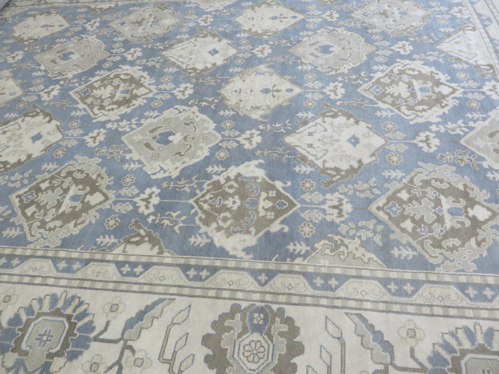 12 x 19’10 Hand Knotted Denim Blue Oushak Oriental Rug G10781