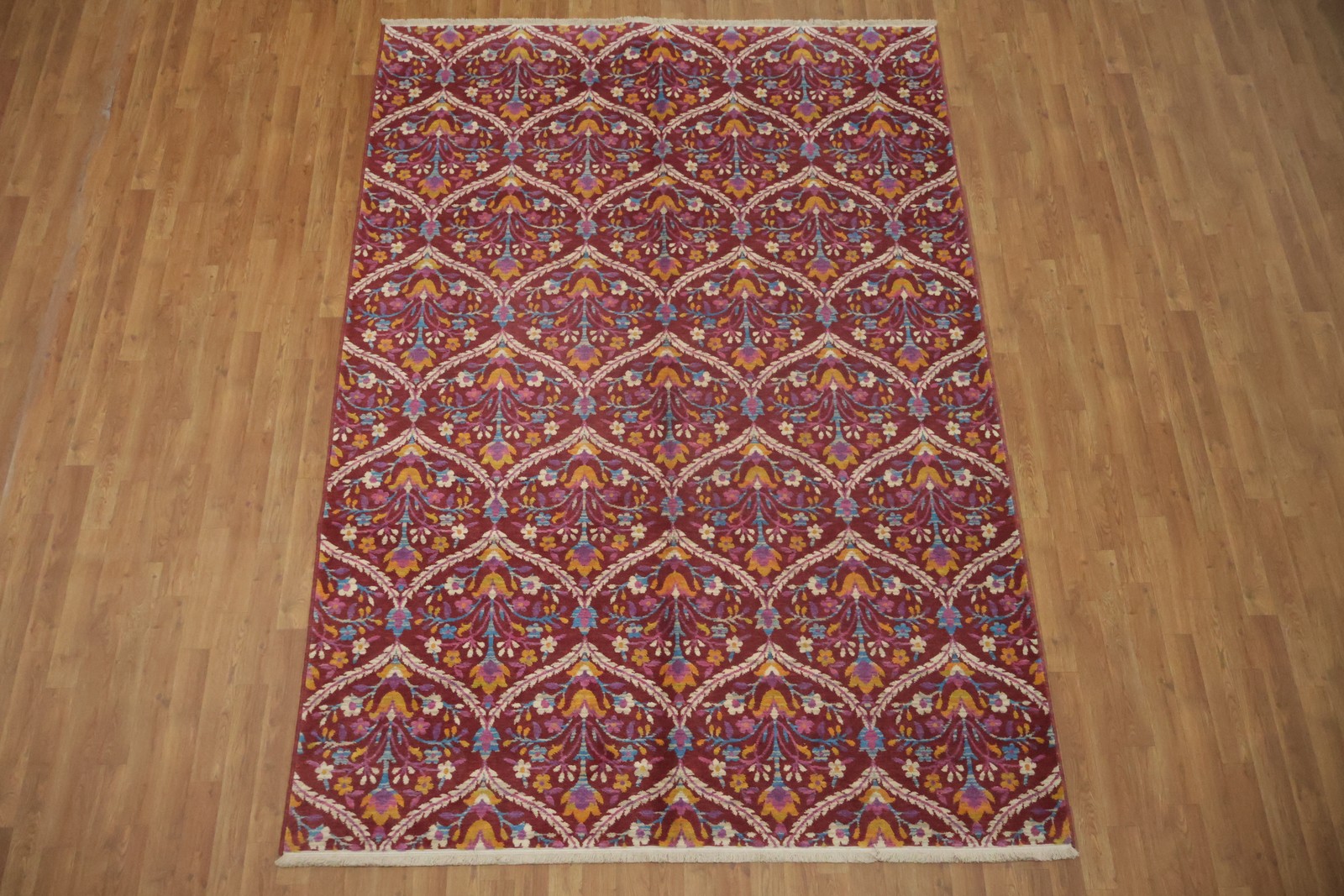 Multicolor Modern Turkish Area Rug 6×9 Ft Transitional Oriental Wool Carpet