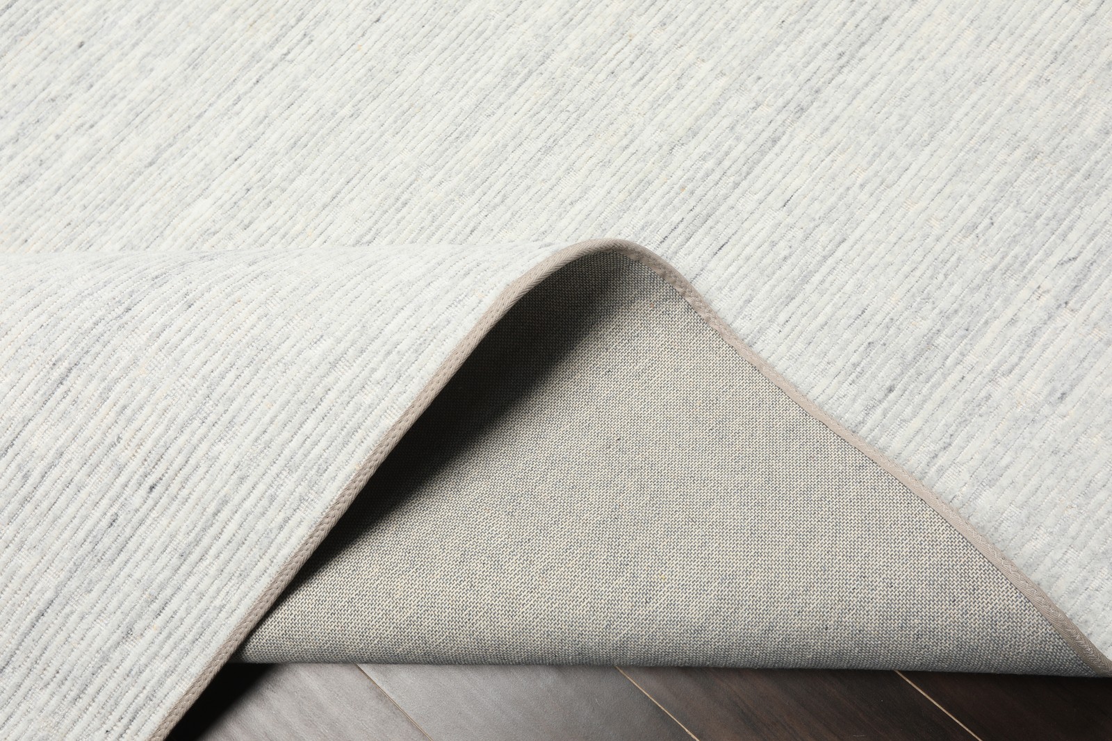 Multi Sizes Hand Loomed Wool Tone on Tone Gray, Ribbed Texture Handmade Rug