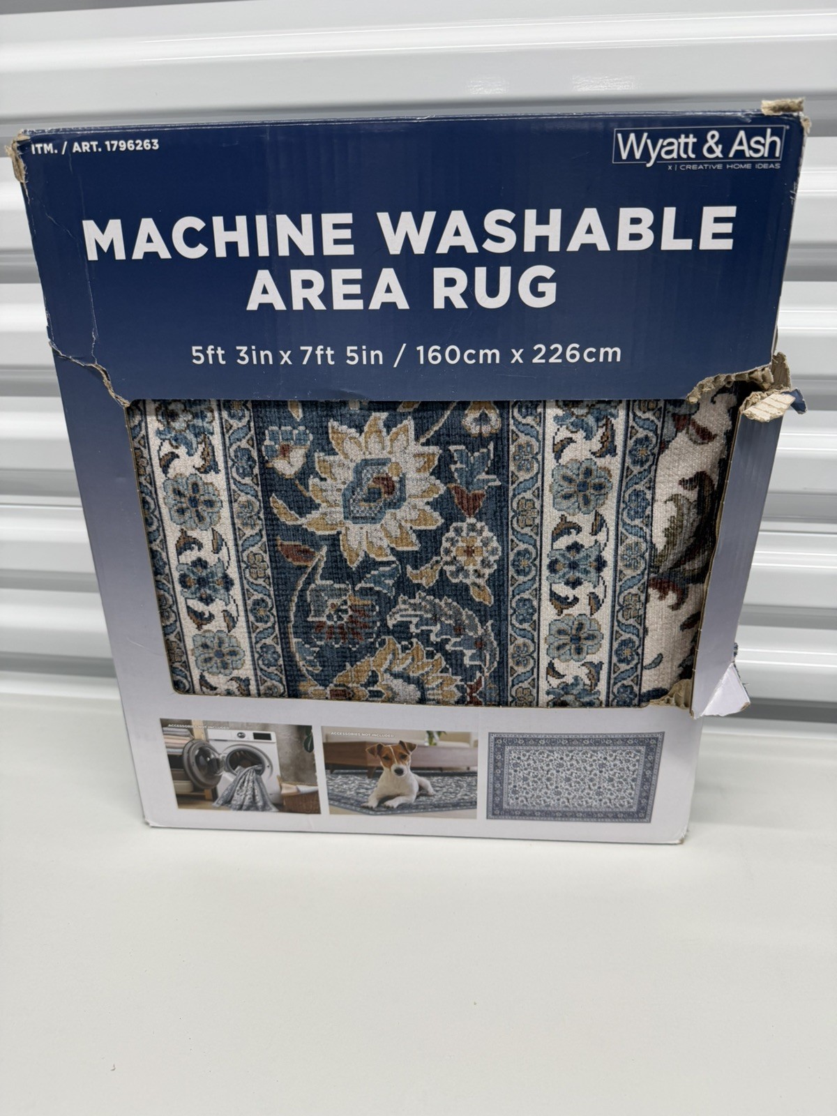 Wyatt & Ash Machine Washable Indoor Rug 5ft 3in x 7ft 5in – Open Box – Estella