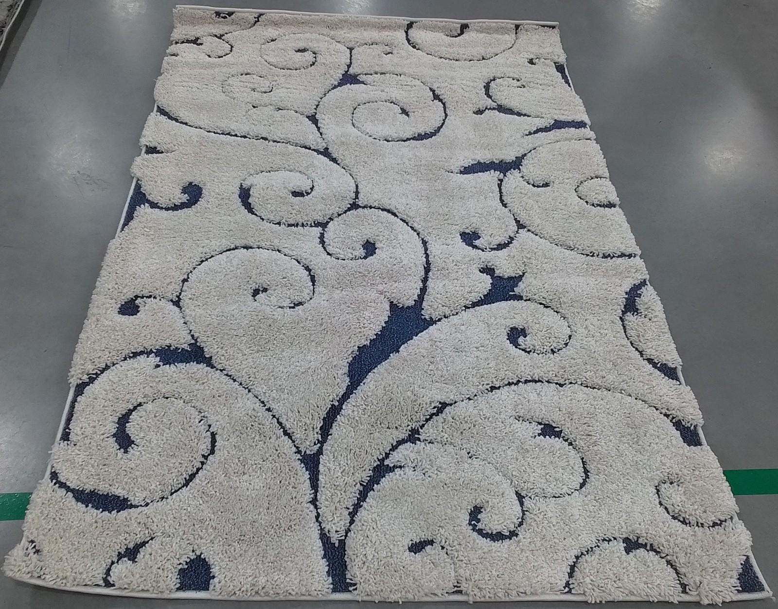 CREAM / BLUE 4′-0″ x 6′-0″ Back Stain Rug, Reduced Price 1172807297 SG455-1165-4