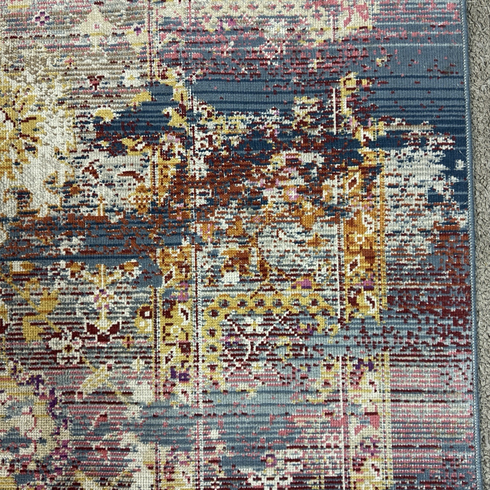 Nourisan Area Rug 5 Vintage Lashawn Collection Red Blue Yellow 5’3” X 7’6”