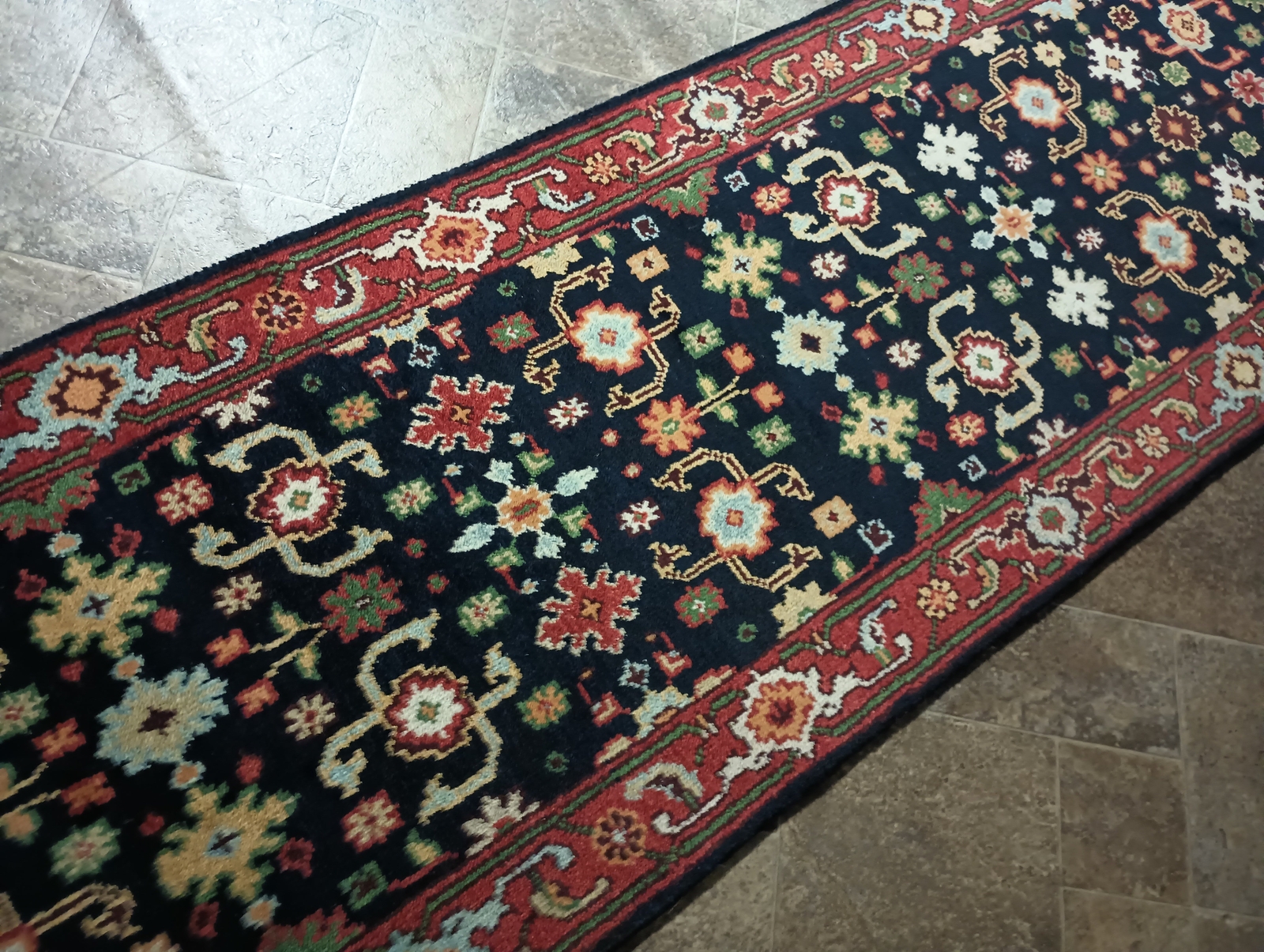 3×10 Runner Hand-knotted Wool BLACK #F-5851