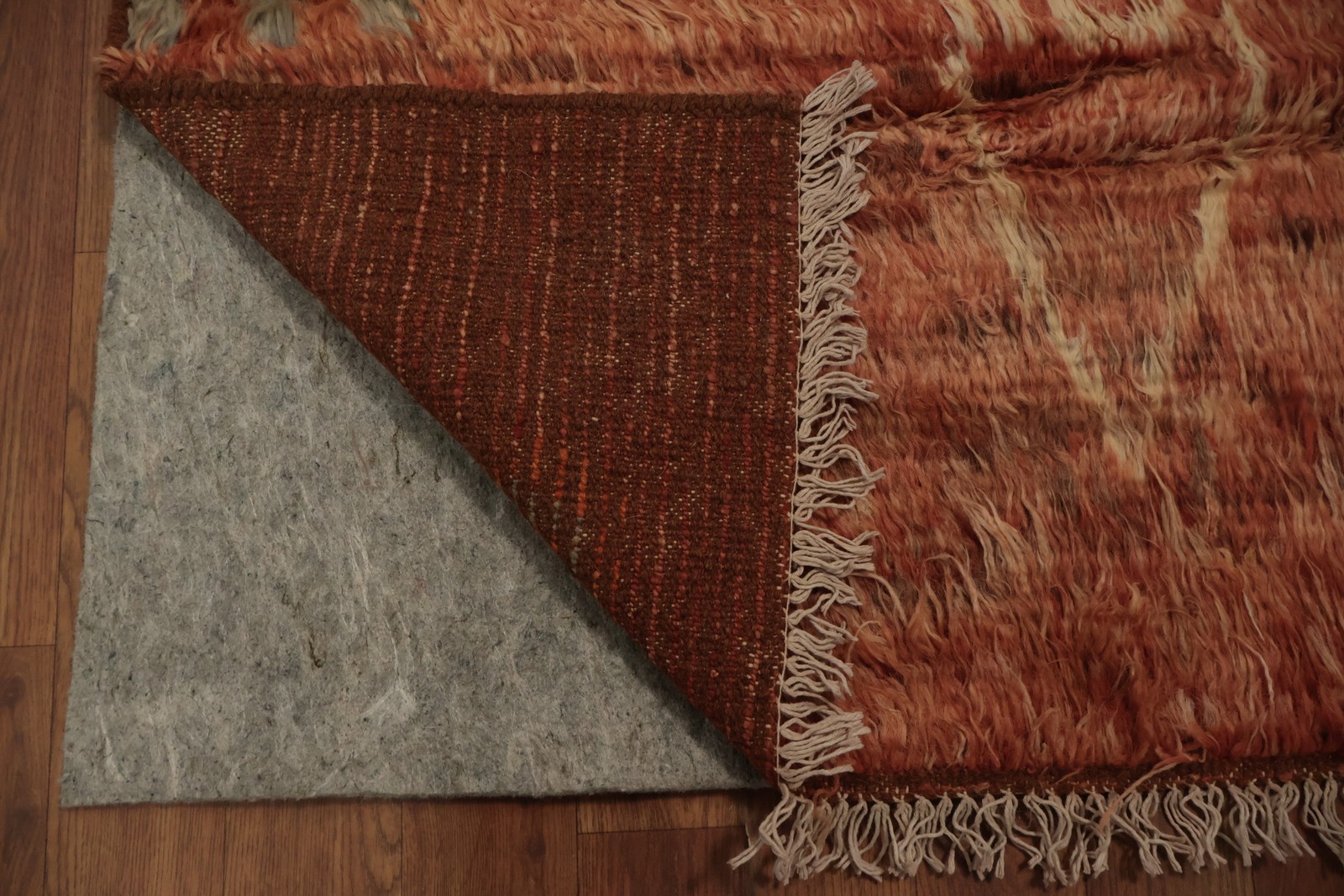Artistic Decor Moroccan Area Rug 7×9 in Earthy Orange Shades Hand-made Carpet