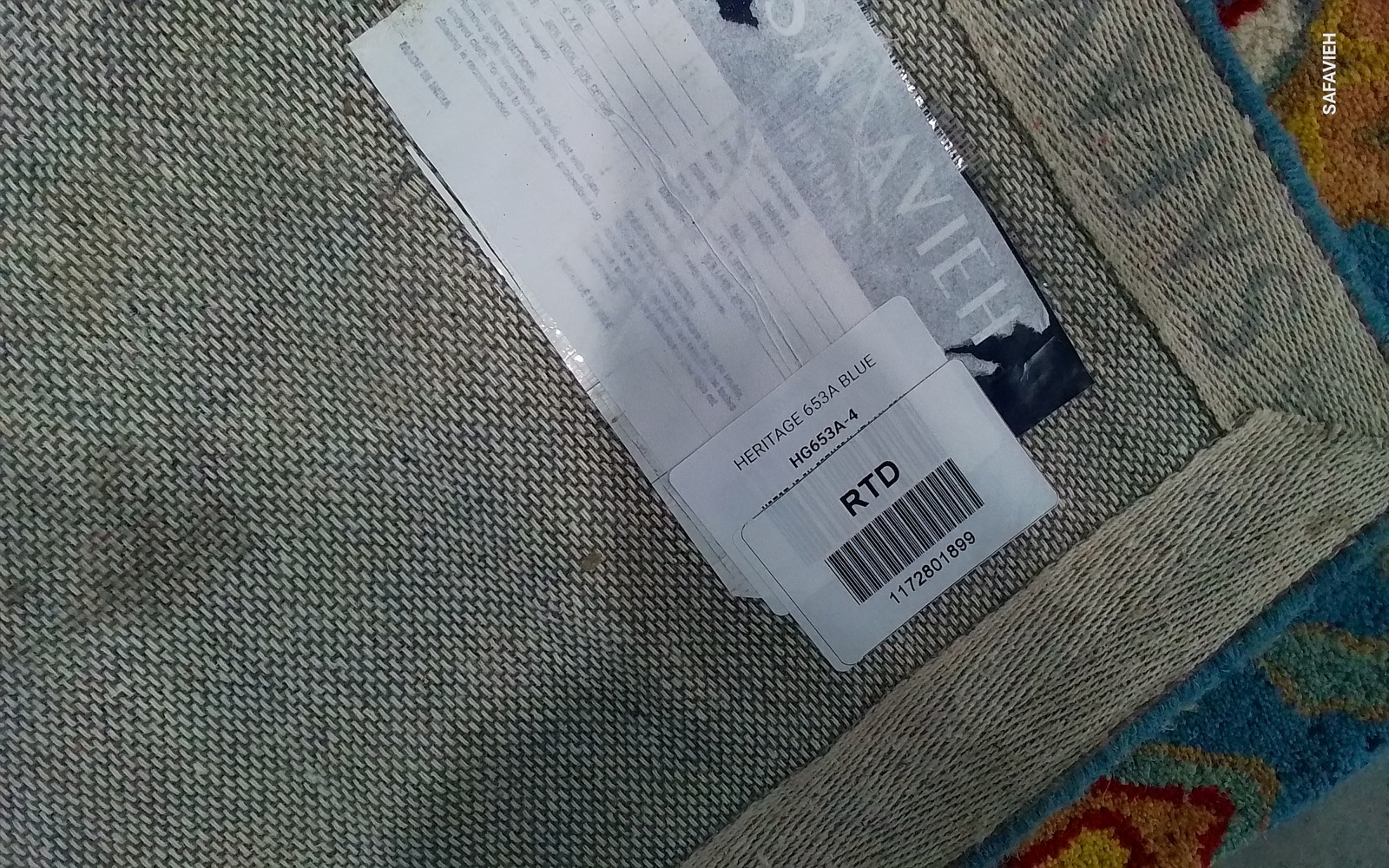 CAMEL / BLUE 4′-0″ x 6′-0″ Back Stain Rug, Reduced Price 1172801899 HG653A-4