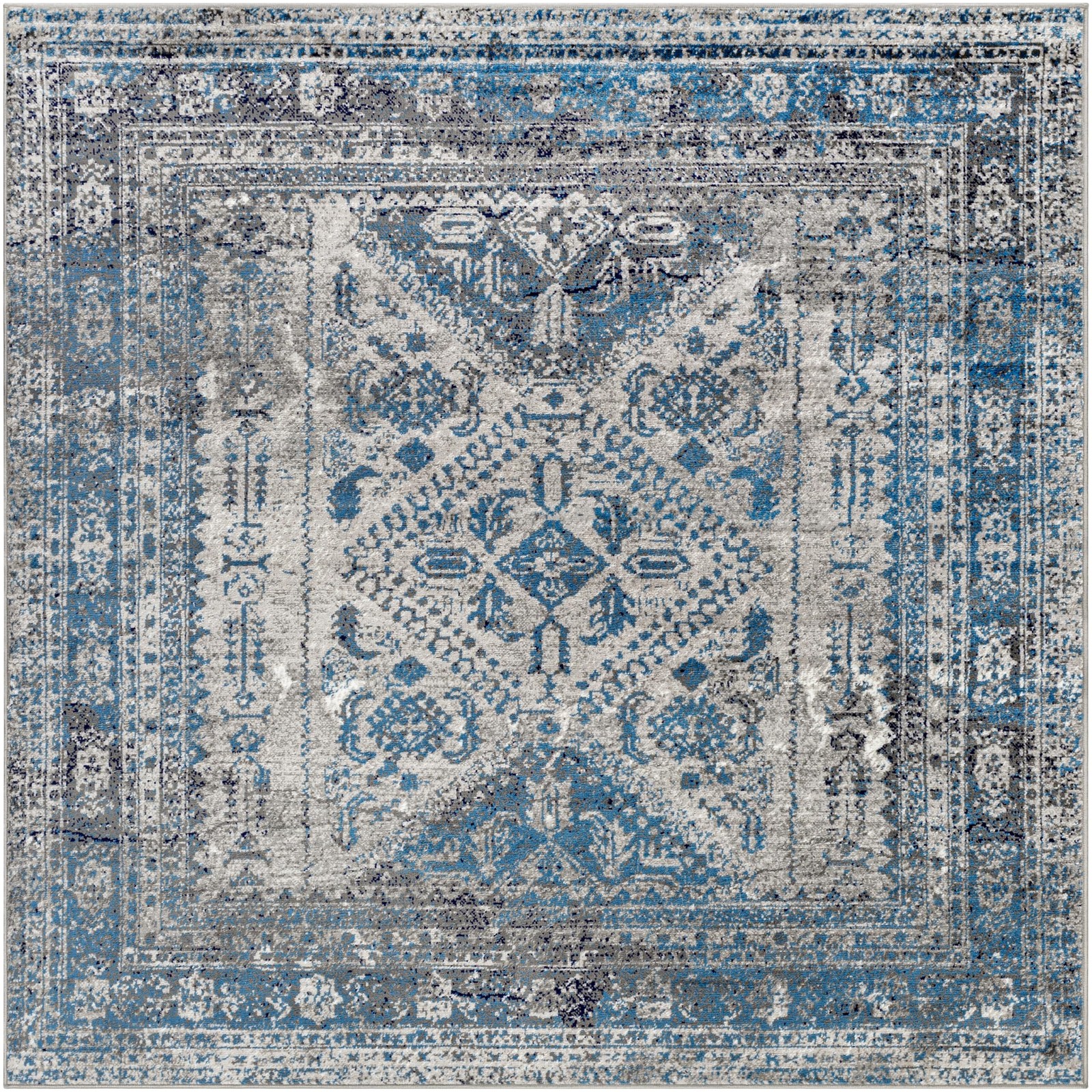 Livabliss Desta Vintage Oriental Area Rug67 Squareblue/Grey