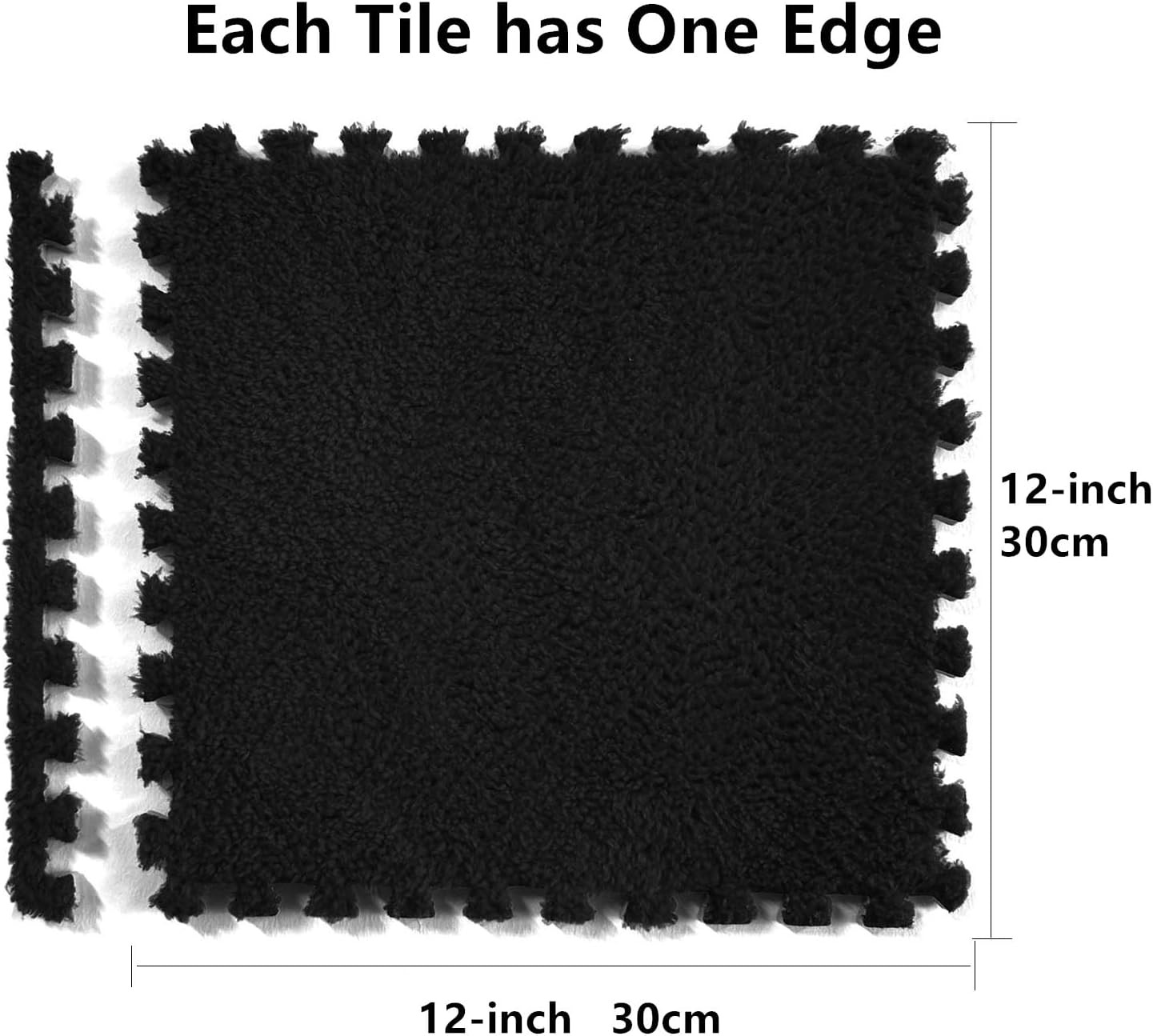 12 Pcs Kids Foam Interlocking Carpet Tiles with Border, Thick Carpet Squares Plu