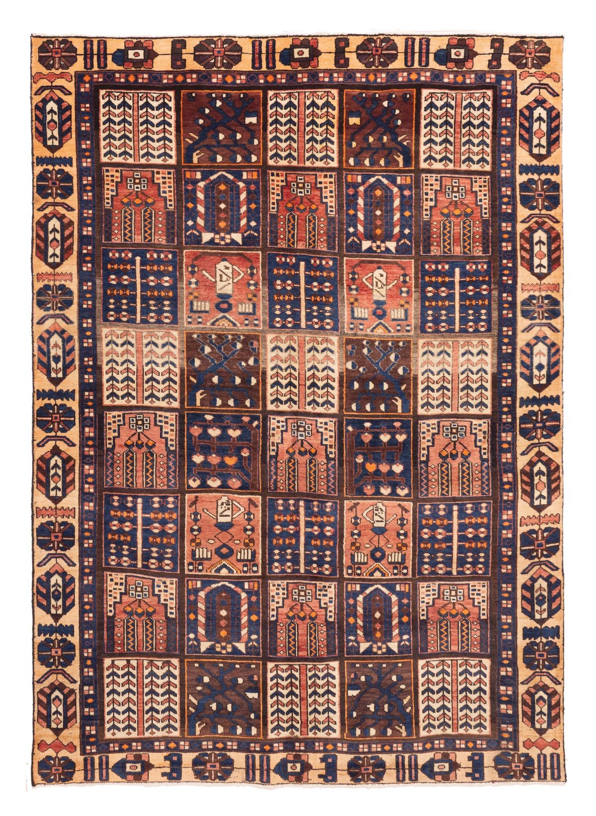 Vintage Hand-Knotted Area Rug 6’3″ x 9’0″ Traditional Oriental Wool Carpet