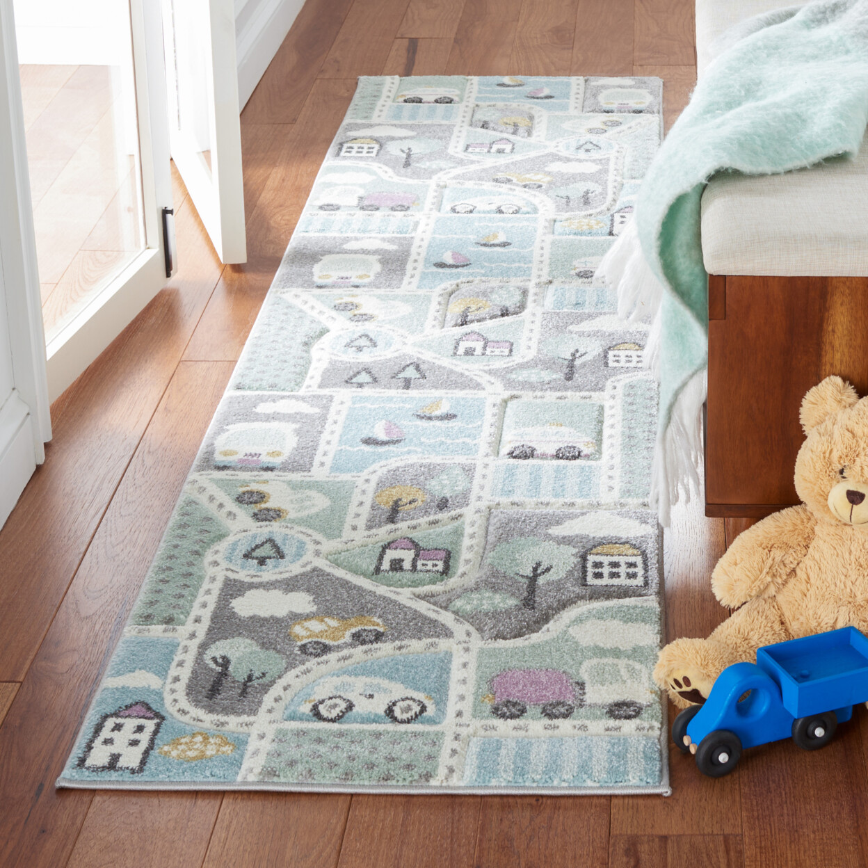 SAFAVIEH Carousel Kids CRK193F Grey / Light Blue Rug