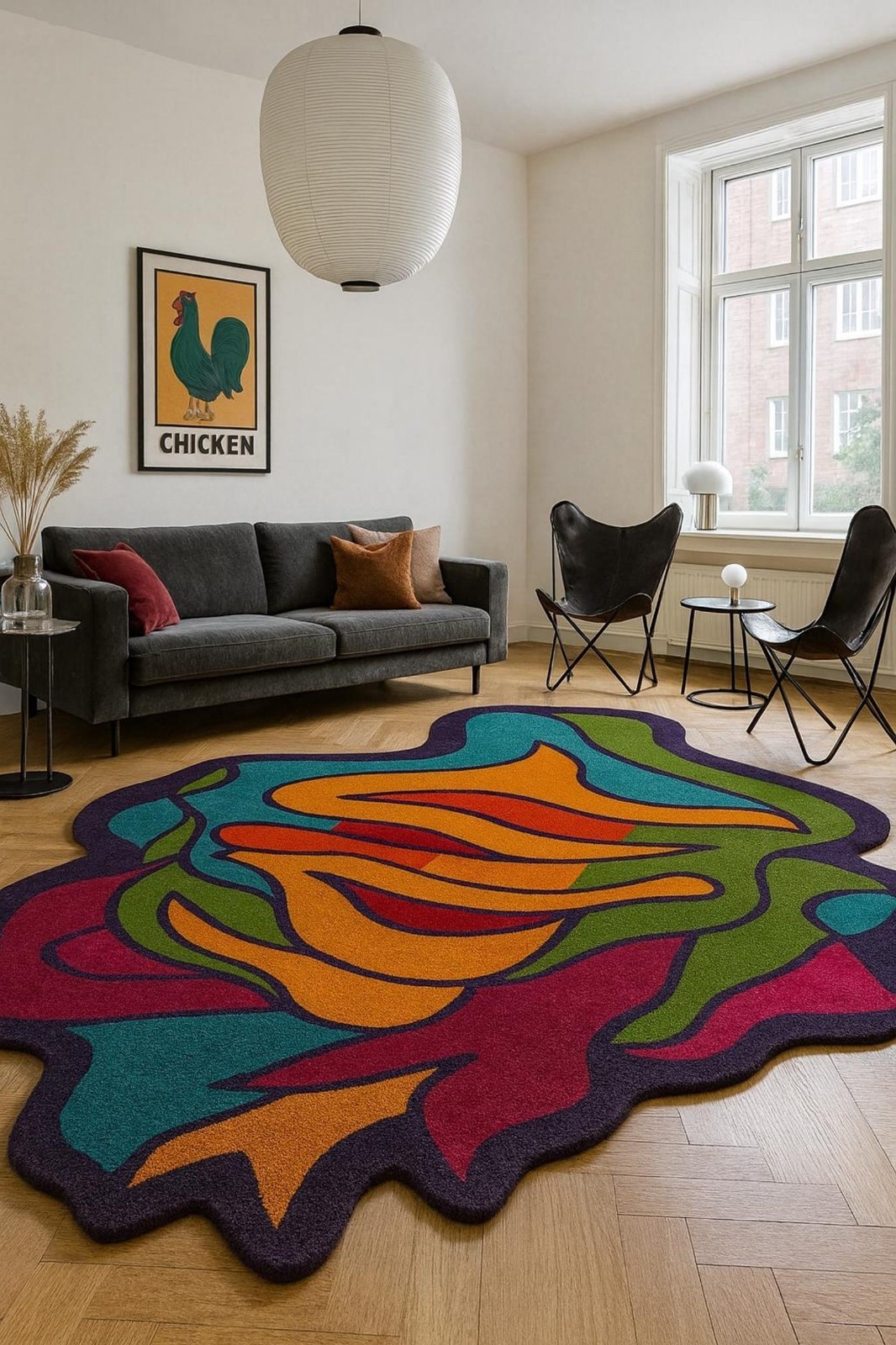 Designer Rug | Irregular Rug | Wool area Rugs | Living Room Rug | Tufted A177