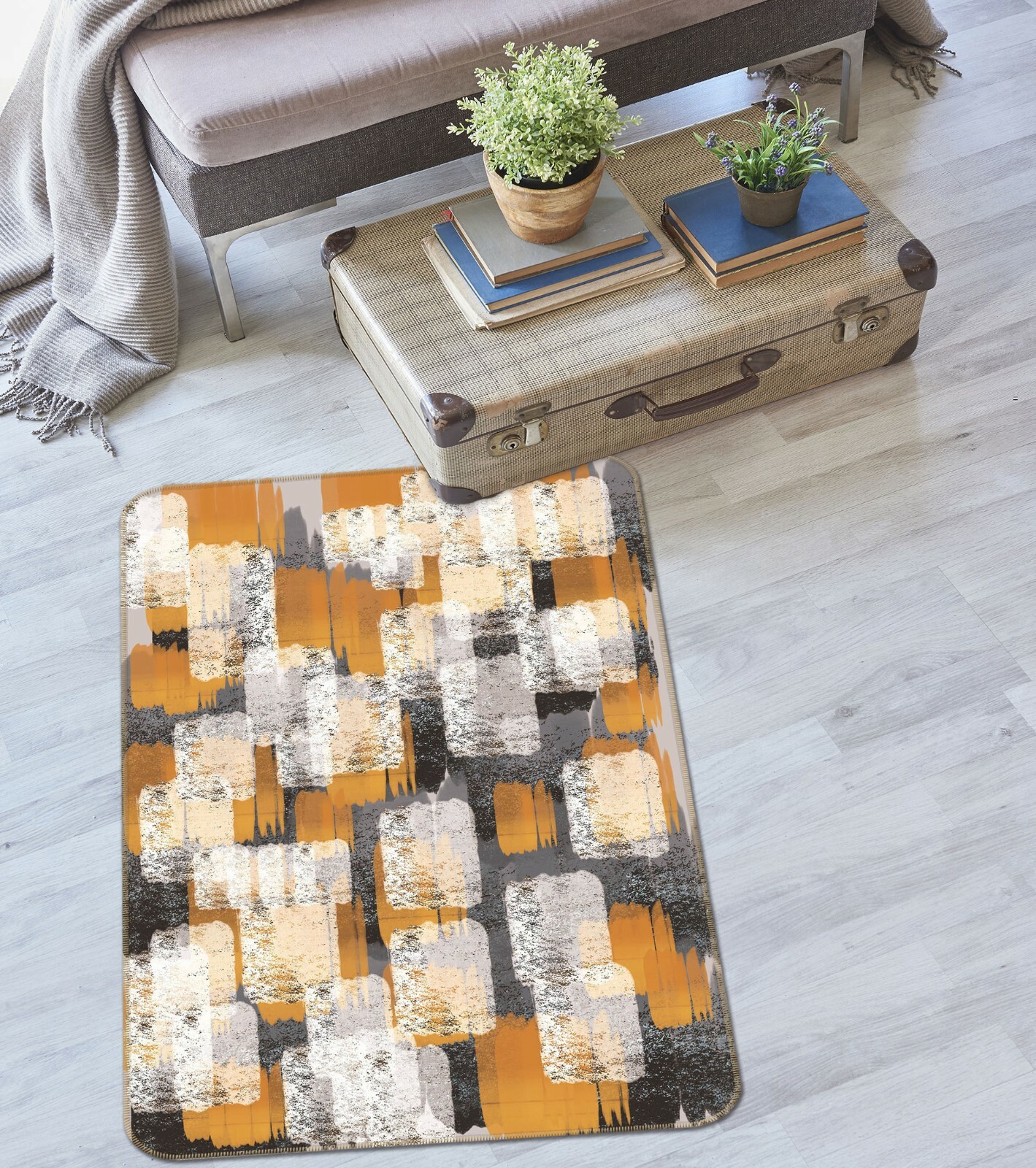 3D White Oil Painting ZHUA4385 Game Non Slip Rug Mat Photo Carpet Zoe