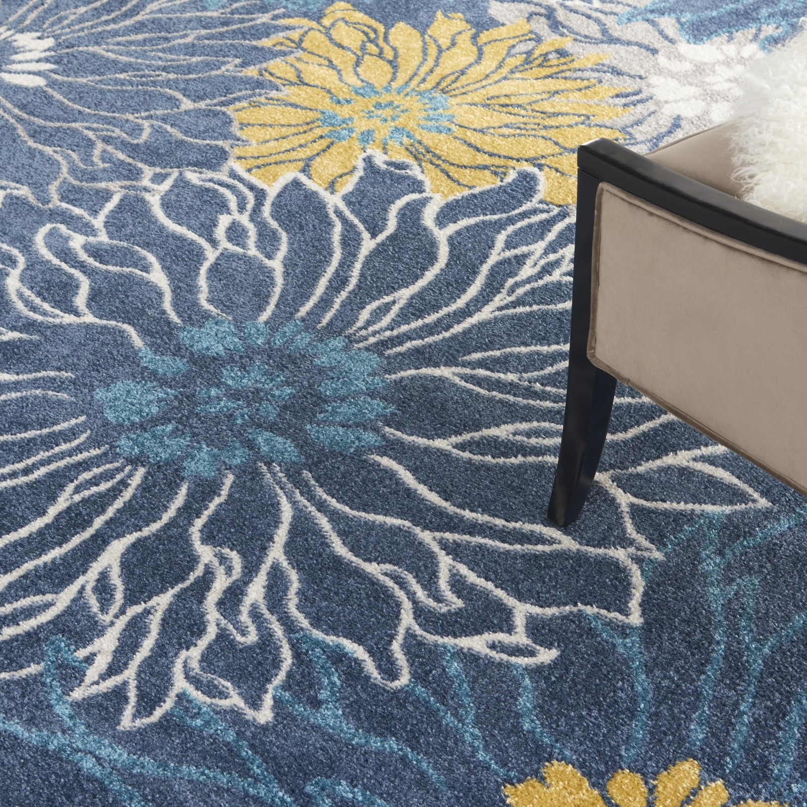8X10 Blue Area Rug Passion Collection Machine Made Durable Easy Care Polyprop…