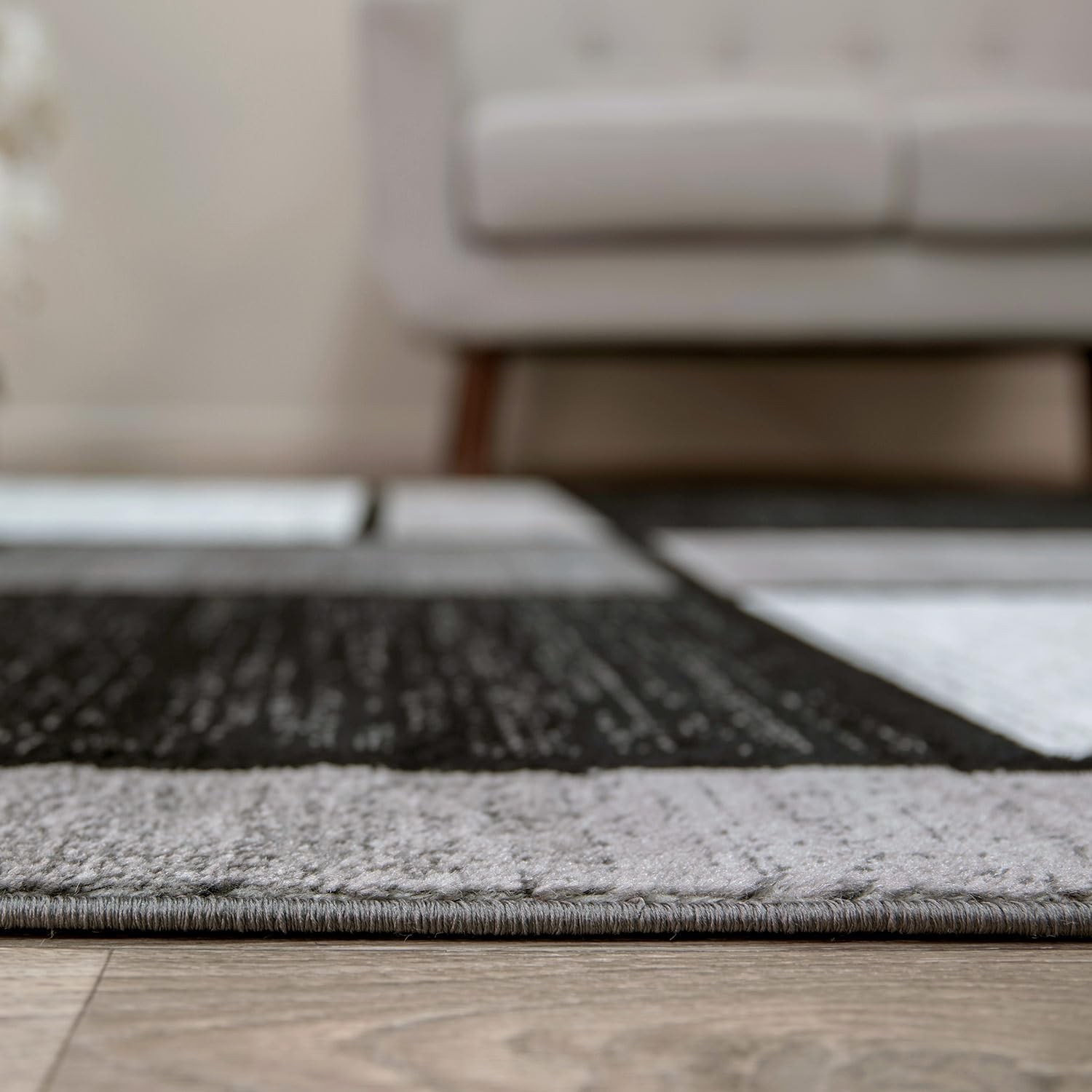 Elegant Contemporary Grey Kitchen Runner Rug 2×7 Indoor Soft Durable Design