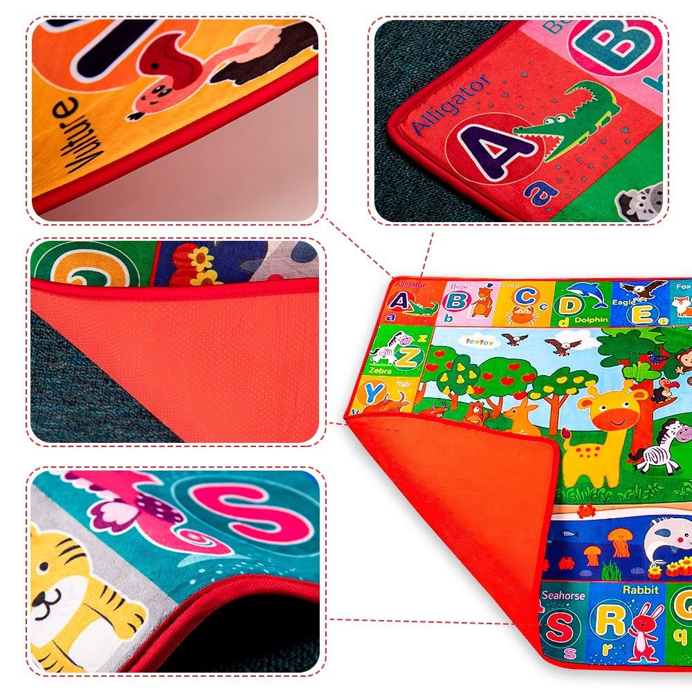 Baby Play Mat 0.6cm Thick 59.5×44.1in Cotton Crawling Mat – Soft Non-Slip