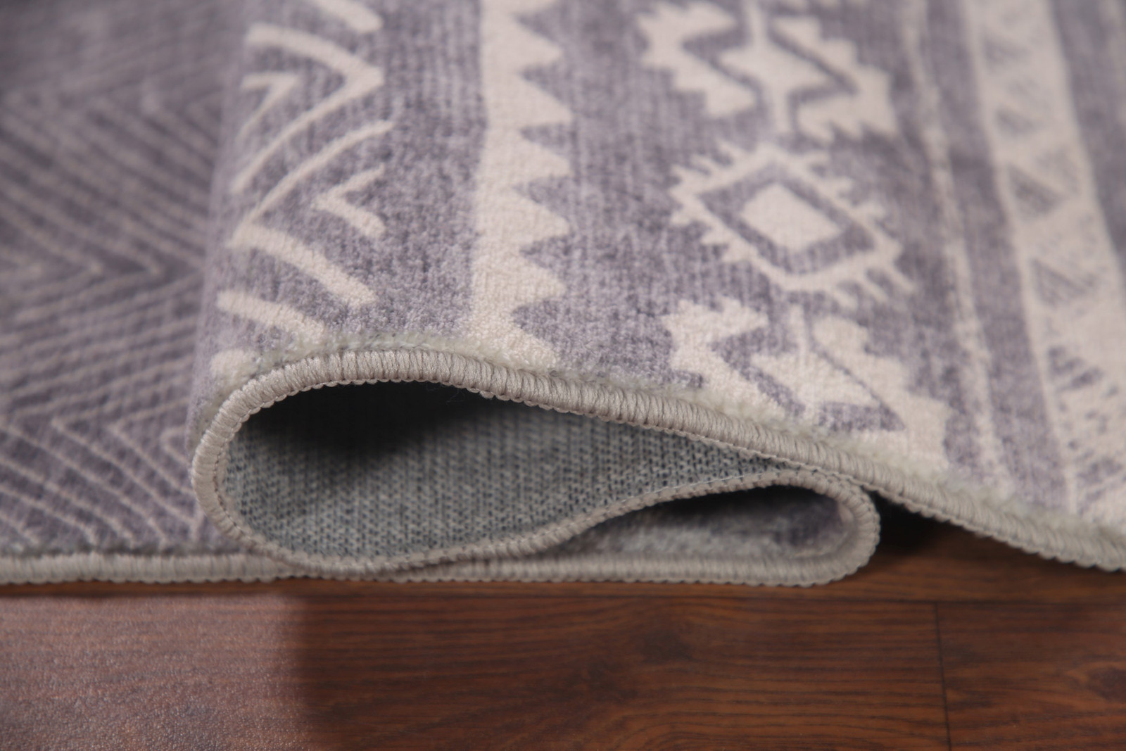 Machine-Made Printed Abstract Oriental Area Rug 3×5 Ft Tribal Gray Pattern Rug