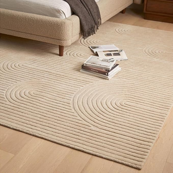 Hand Tufted Wool Carpet Modern Design Exported Collection High Low Pattern