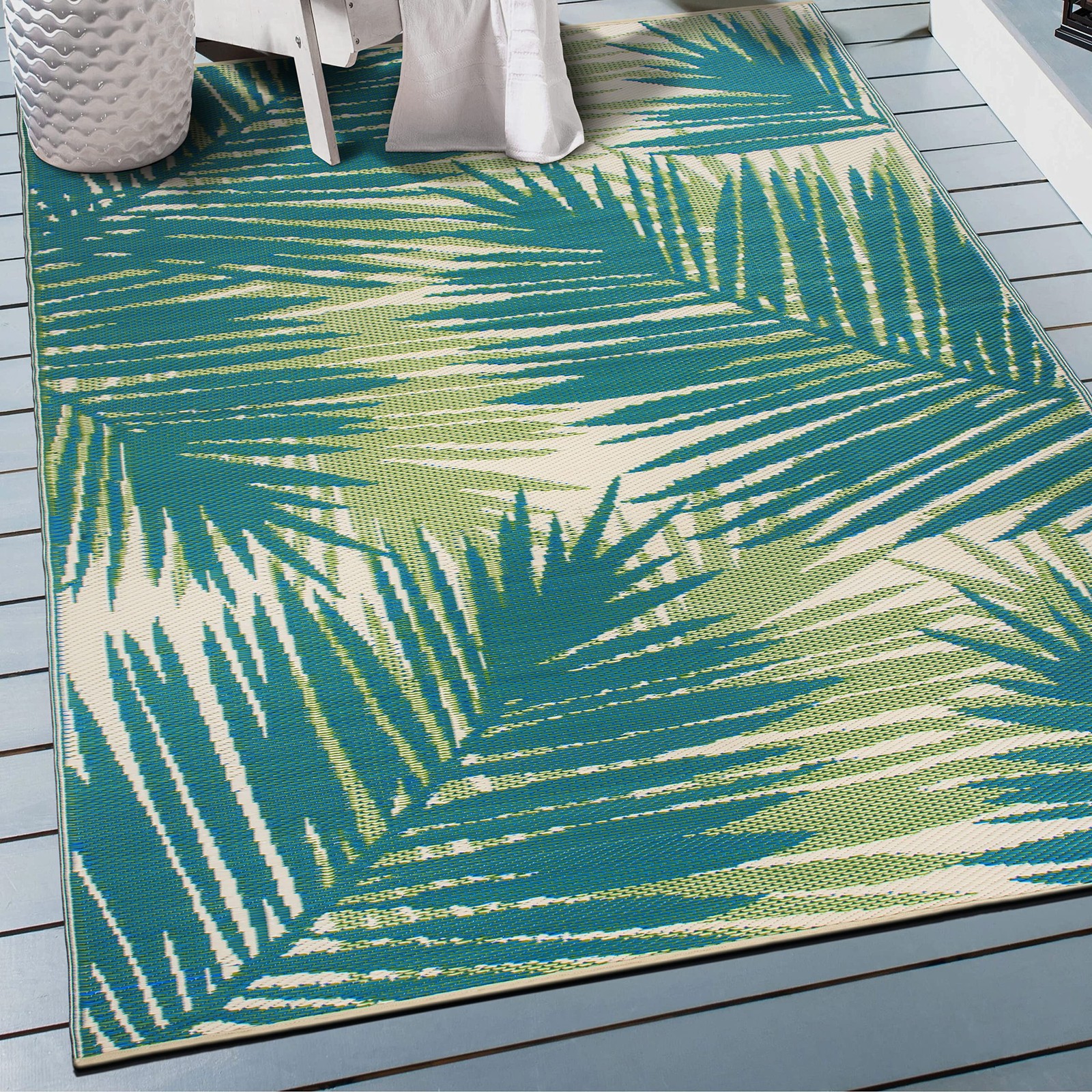 Tropical Floral Reversible Crease-Waterproof Premium Recycled Plastic Outdoor…