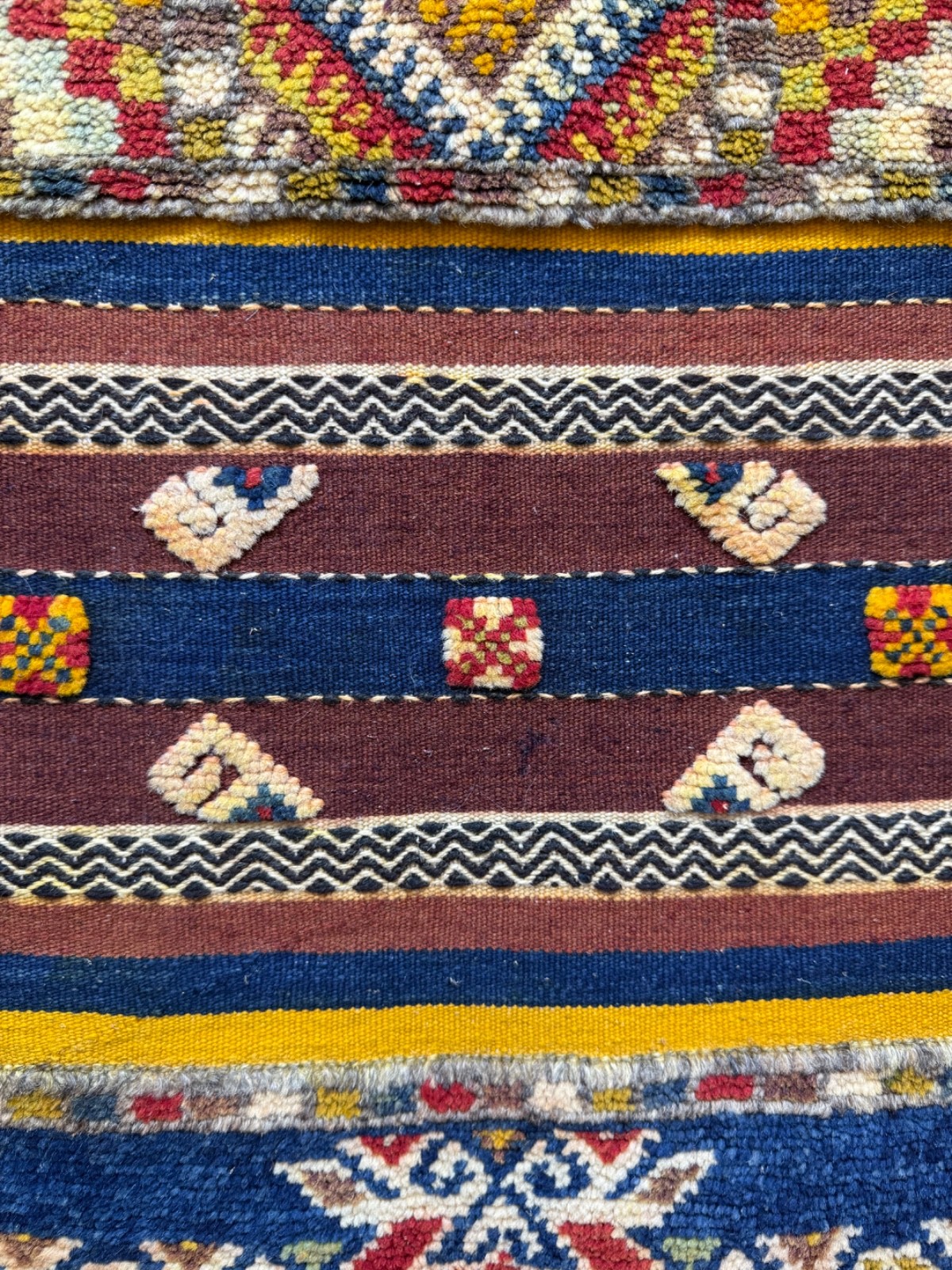 Vintage Fabulous Hand Made Moroccan Wool Kilim Rug Carpet 206×112 Cm