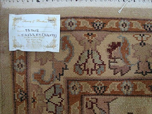 Area Rug Ivory Touch Exclusive Oriental Hand Knotted Wool Silk Carpet (5 x 3)’