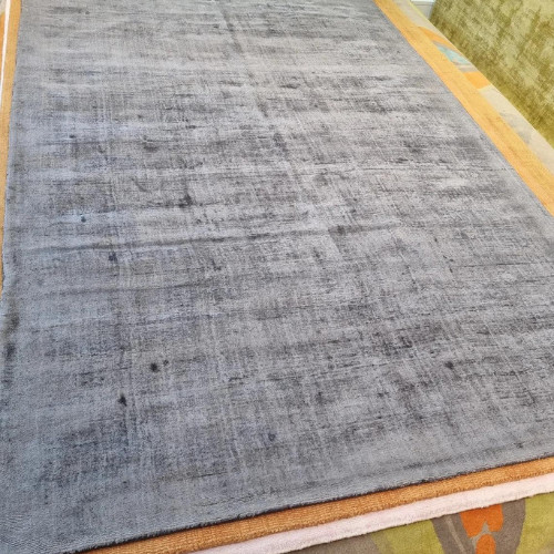 Hand Knotted Luxurious Art Silk Carpet Area Rug, Any Room Room Rug, Gray Rugs