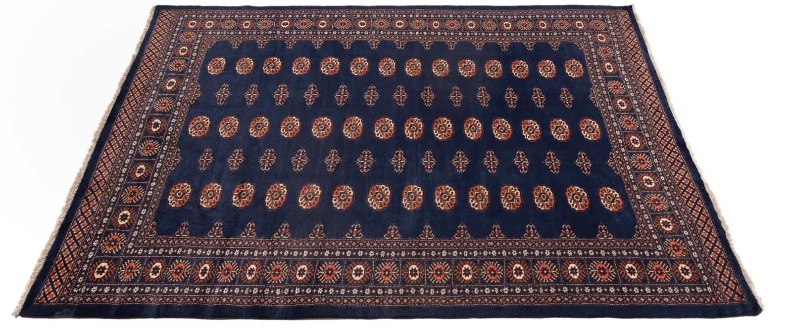 Pakistan Bokhara 269×182 cm Hand Knotted Oriental Carpet Rug Wool New Blue