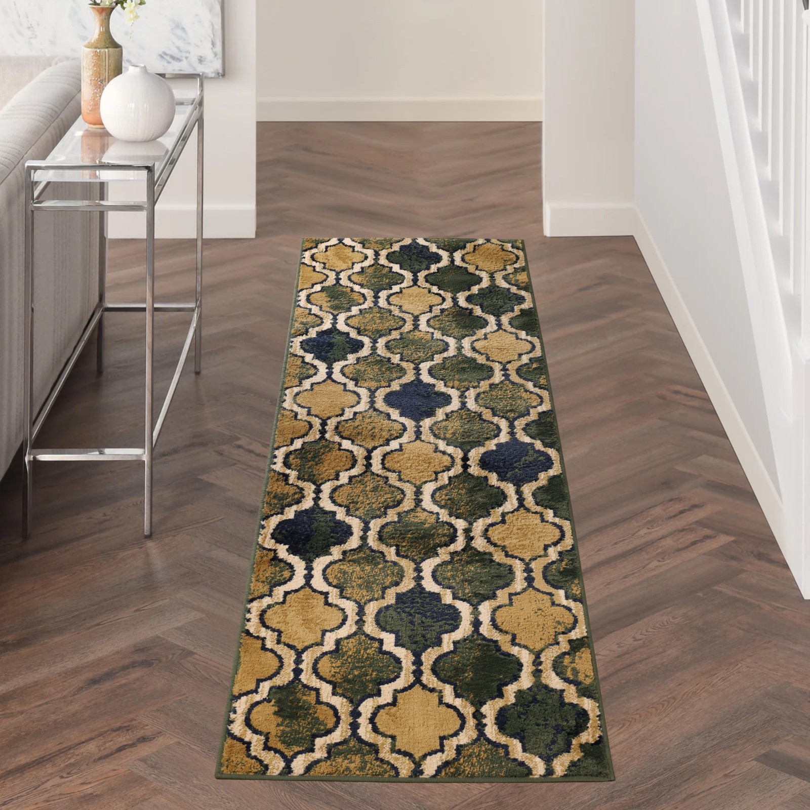 Viking Geometric Trellis Modern Anti Static Colorfast Moth Proof Indoor Area Rug