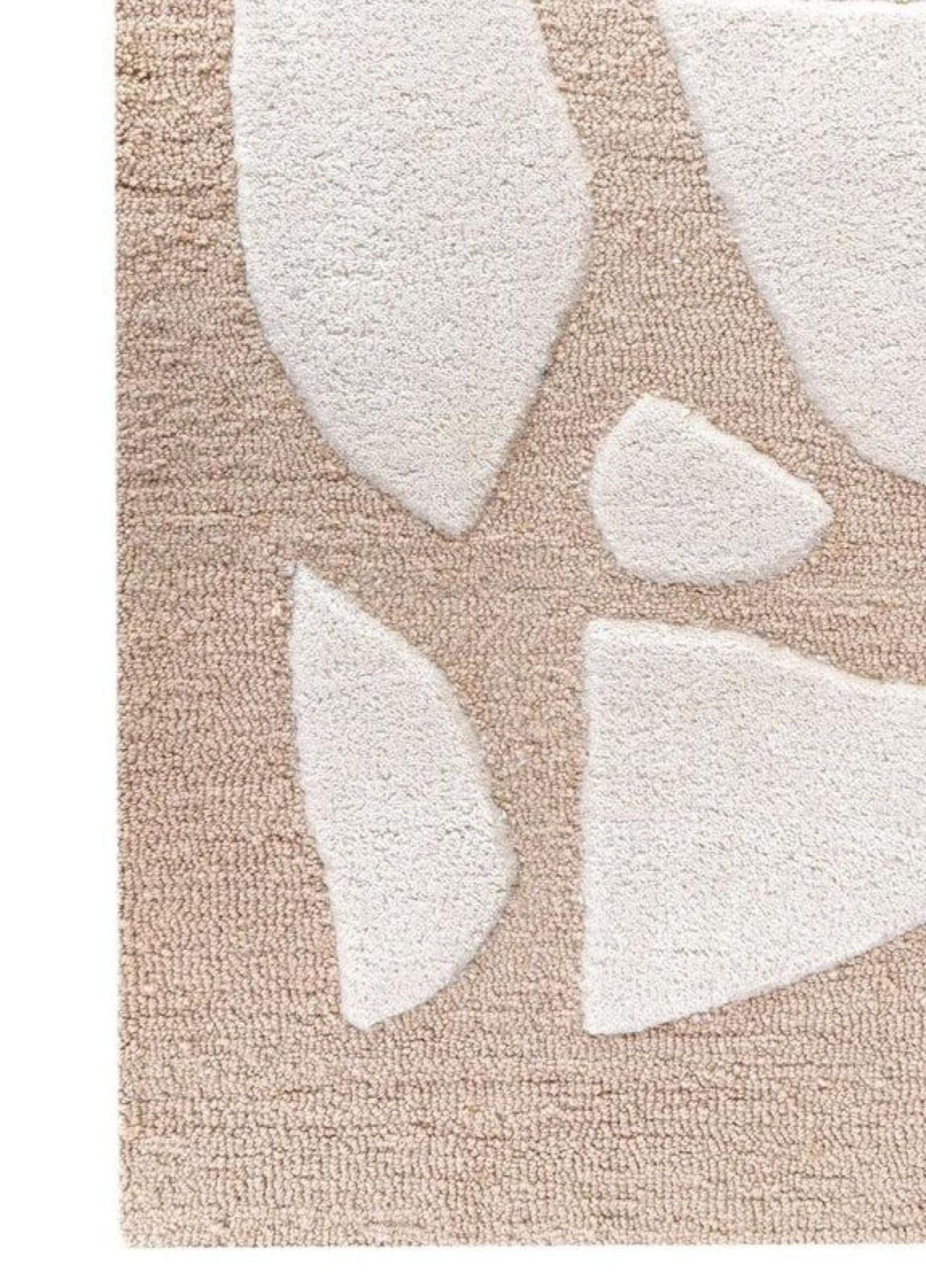 Hand Tufted Abstract Rug, Beige White Modern Area Rug, Neutral Geometric Carpet.