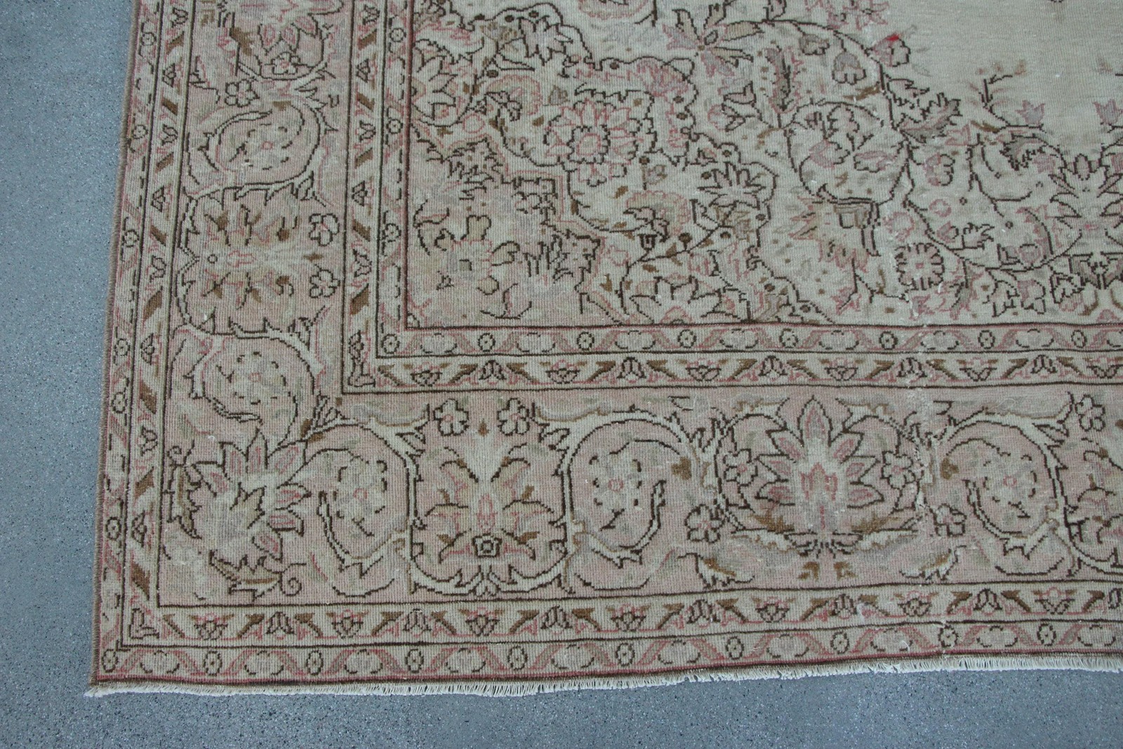 6,8×10,4 ft Rug, Turkish Rug, Vintage White Wool Floral Rug