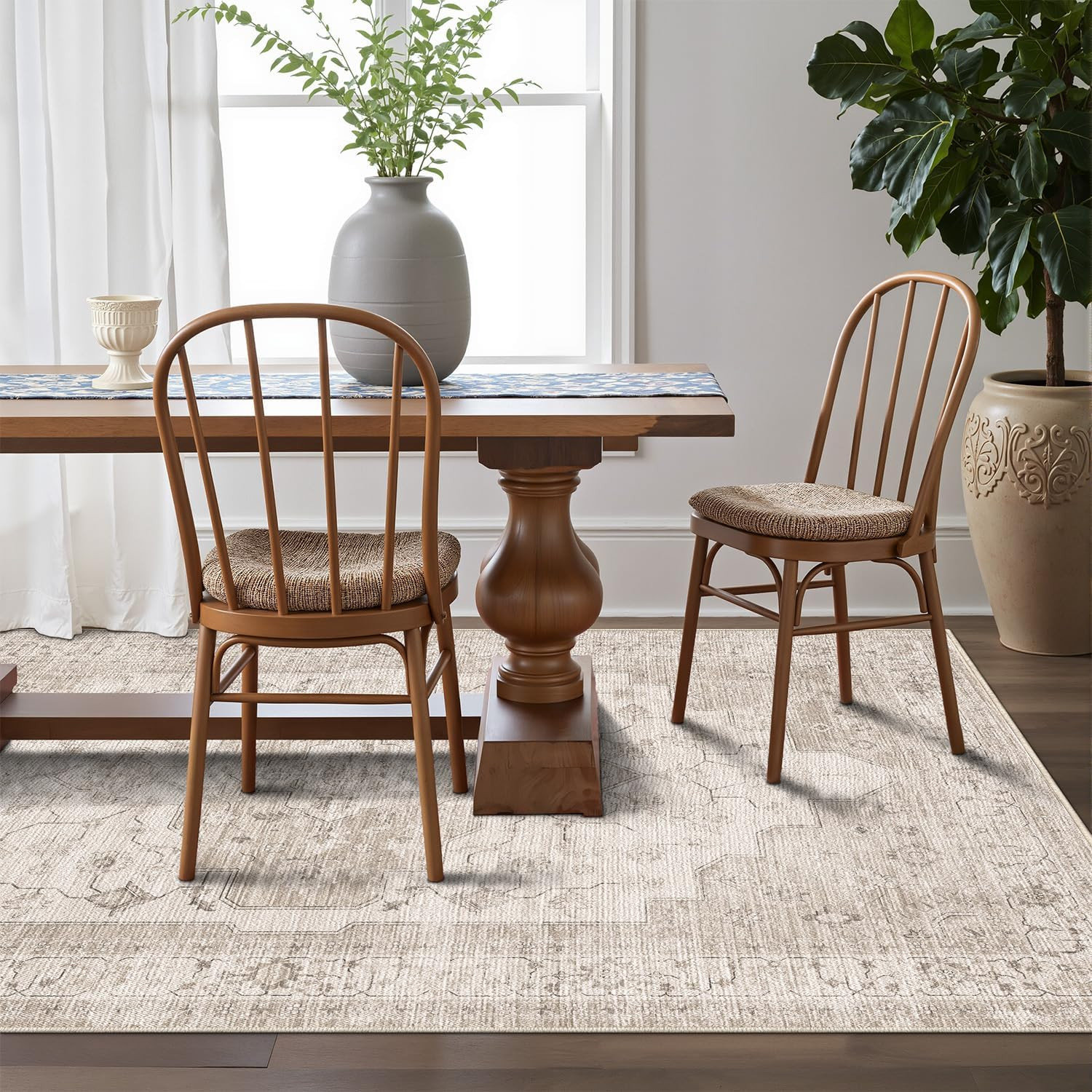 Ultra Soft 8×12 Vintage Area Rug – Washable, Non-Slip & Stain Resistant