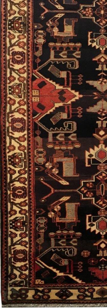 4′ x 14′ Graphite Black Traditional Hamaadan Rug 81529