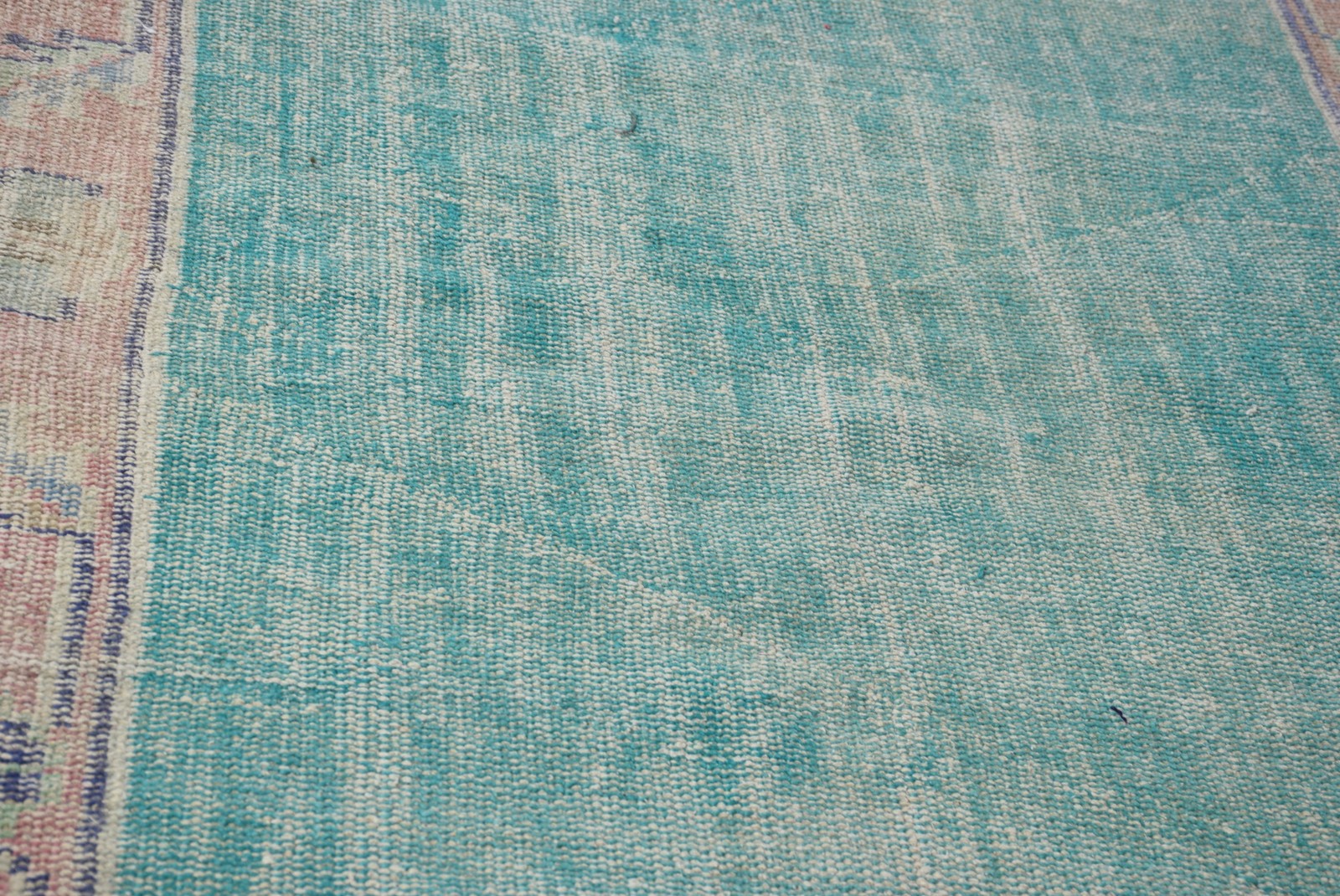 Vintage Turkish Rug 4,1×10,1 ft, Blue Check Wool Rug