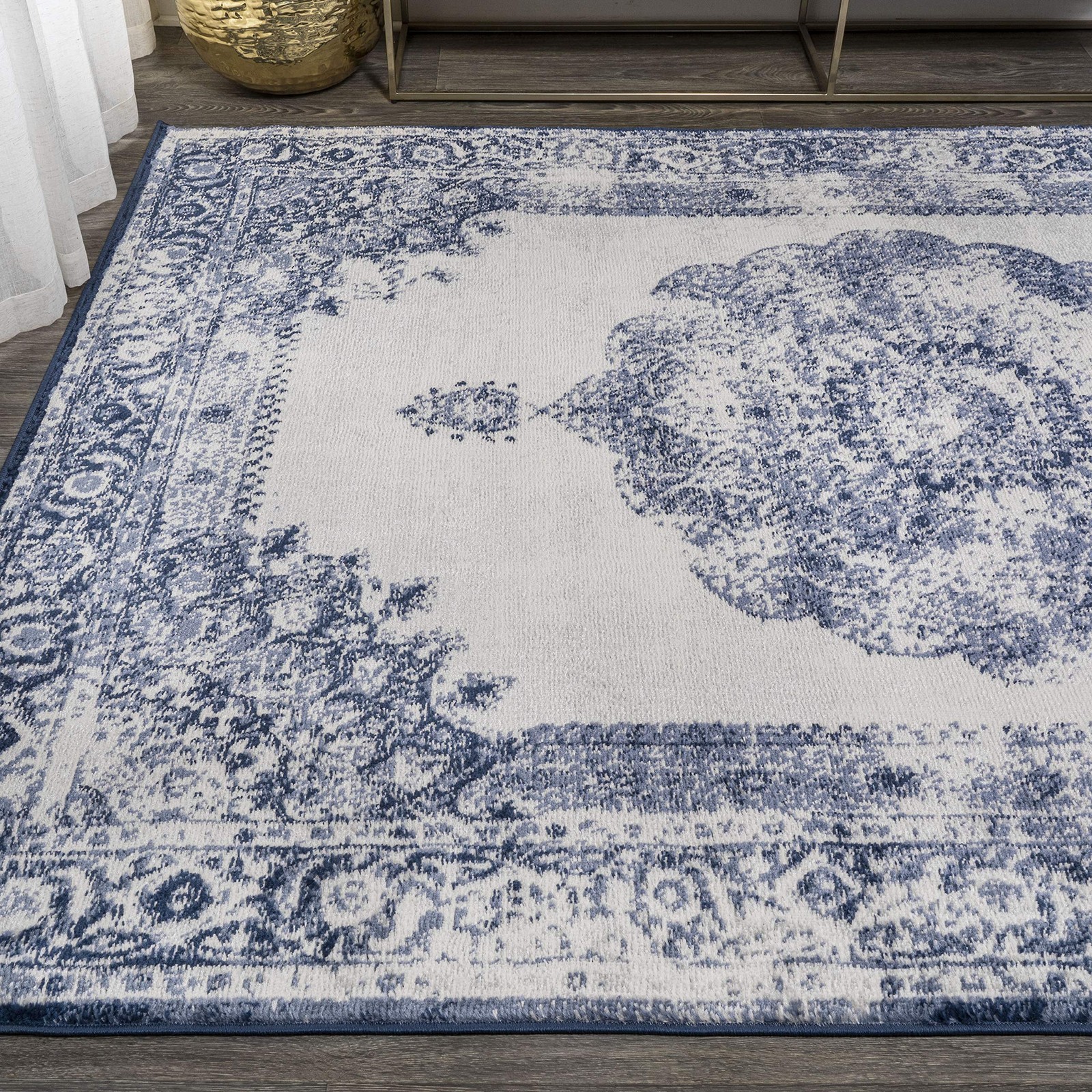 Jonathan Y Rosalia Cottage Medallion Dark Blue/Ivory Indoor Area Rug 8X10