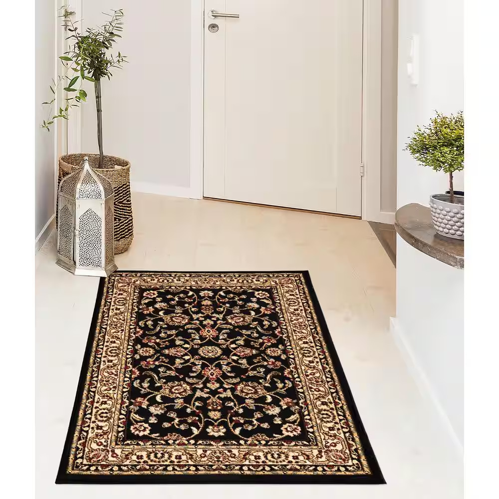 Marash Black 31 in Doormat 3 Ft. X 4 Ft. Area Rug