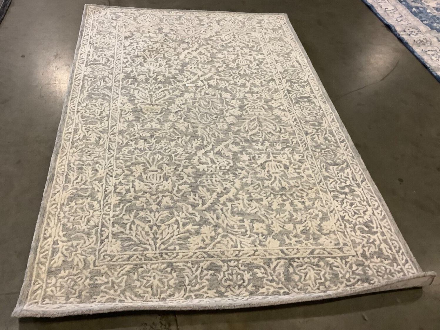 DARK GREY / IVORY 5′ X 8′ Back Stain Rug, Reduced Price 1172664209 MET864H-5