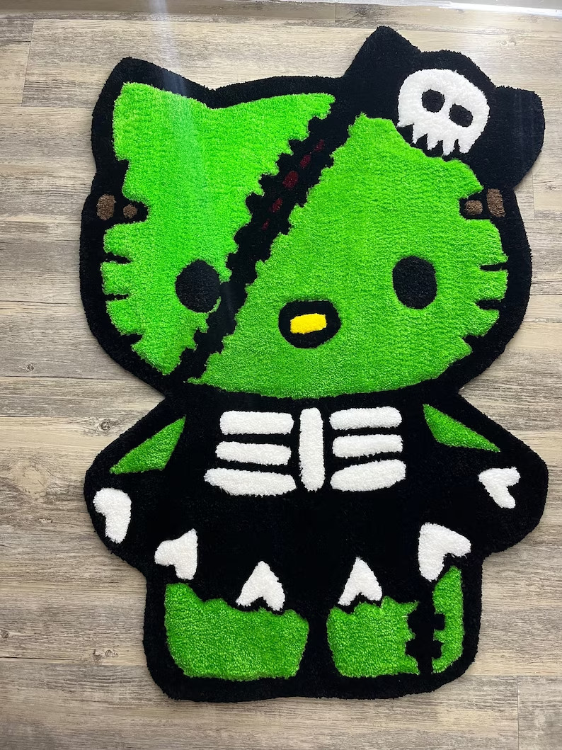 Hello Kitty Rug |Handtufted Rug | Handmade Custom Rug | 62 cm | Area Rug