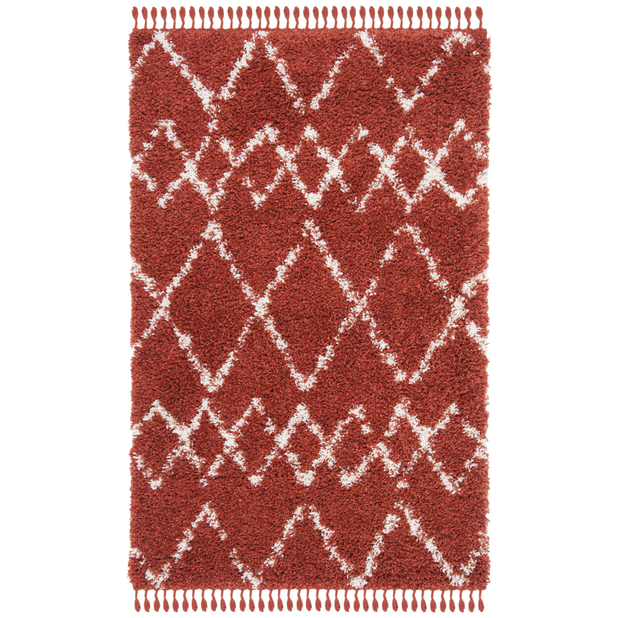 SAFAVIEH Pro Lux Shag Collection PLX434P Rust / Creme Rug