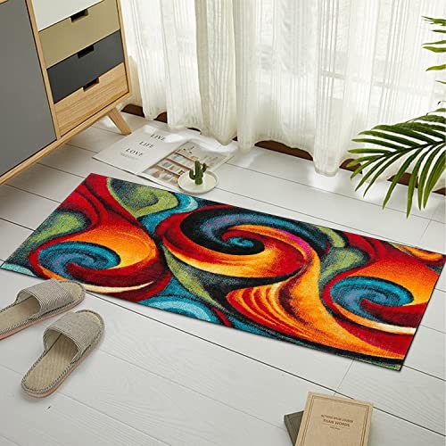 GUBIYU Abstract Rugs Modern Geometric 23.6×59 inch(60*150cm) Multicolor 035
