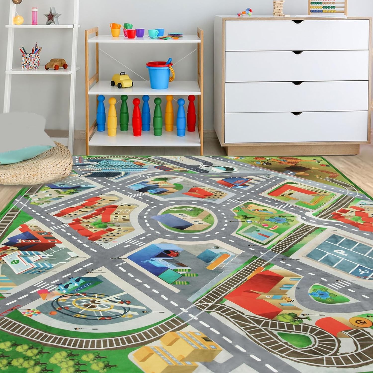Large Kids Carpet Play Mat Rug for Playroom, 48” x 71’’ Car Rugs Mat for Kid…