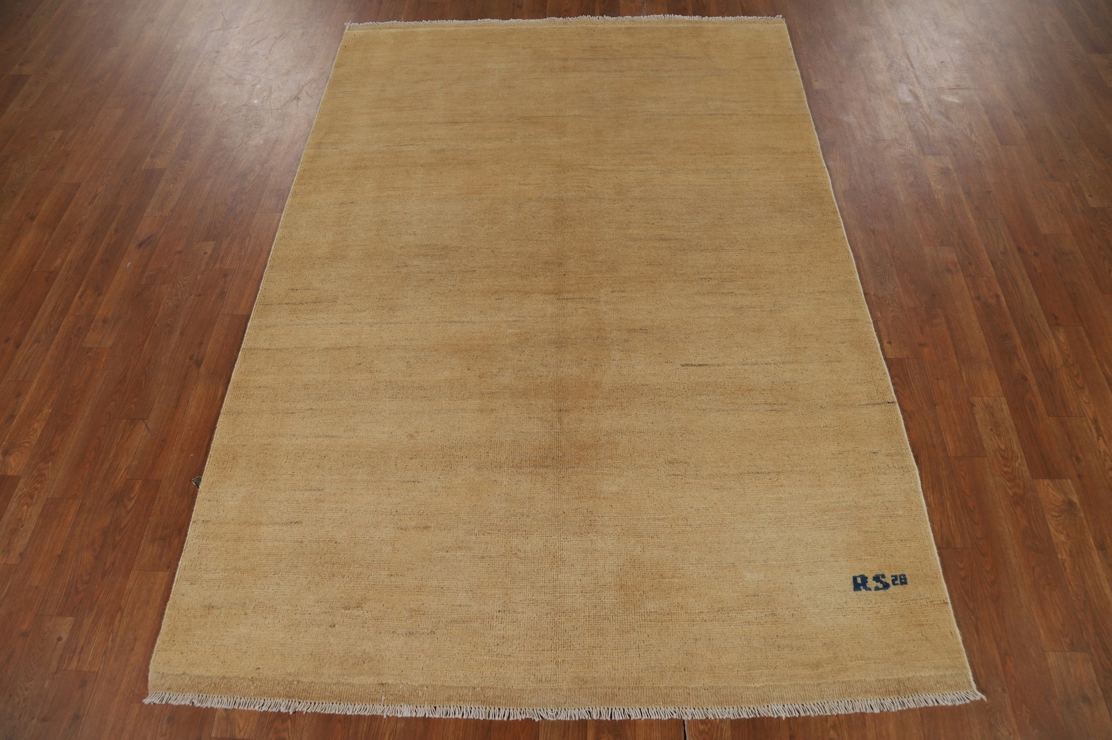 Handmade Gabbeh Solid Design Wool Modern Rug – Light Gold” 5×7 ft